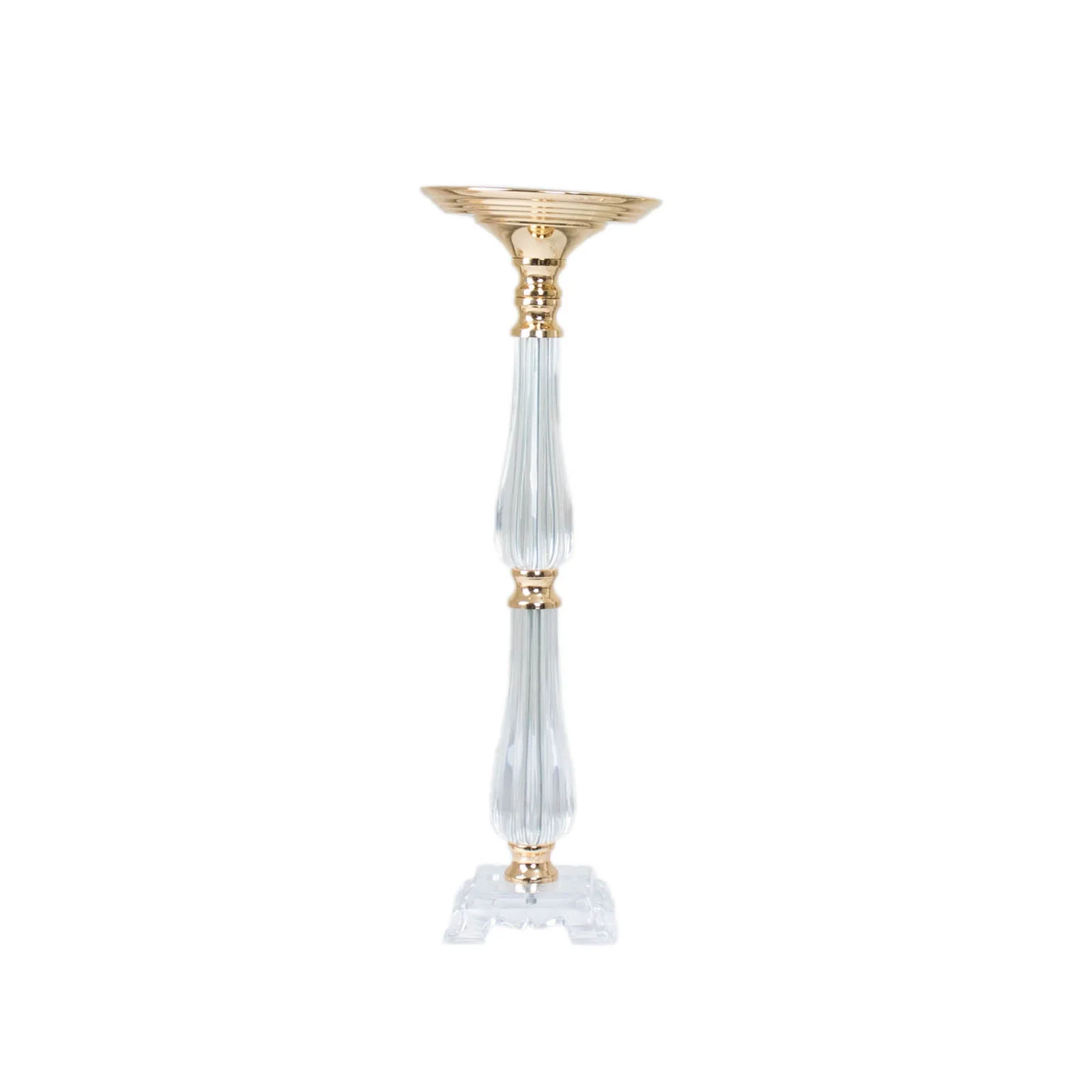Acrylic Crystal Pillar Candle Stand 24" Gold/Clear - Table Centerpiece and Wedding Flower Bowl Pedestal - Image 8