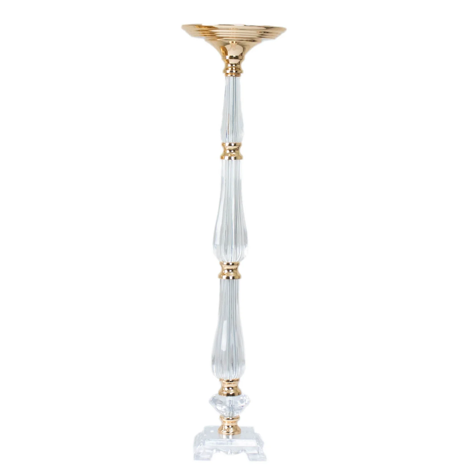 Acrylic Crystal Pillar Candle Stand 32" Gold/Clear - Table Centerpiece and Wedding Flower Bowl Pedestal - Image 6