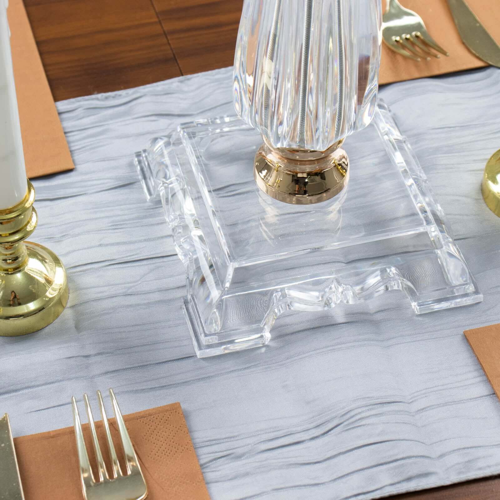 Acrylic Crystal Pillar Candle Stand 32" Gold/Clear - Table Centerpiece and Wedding Flower Bowl Pedestal - Image 7