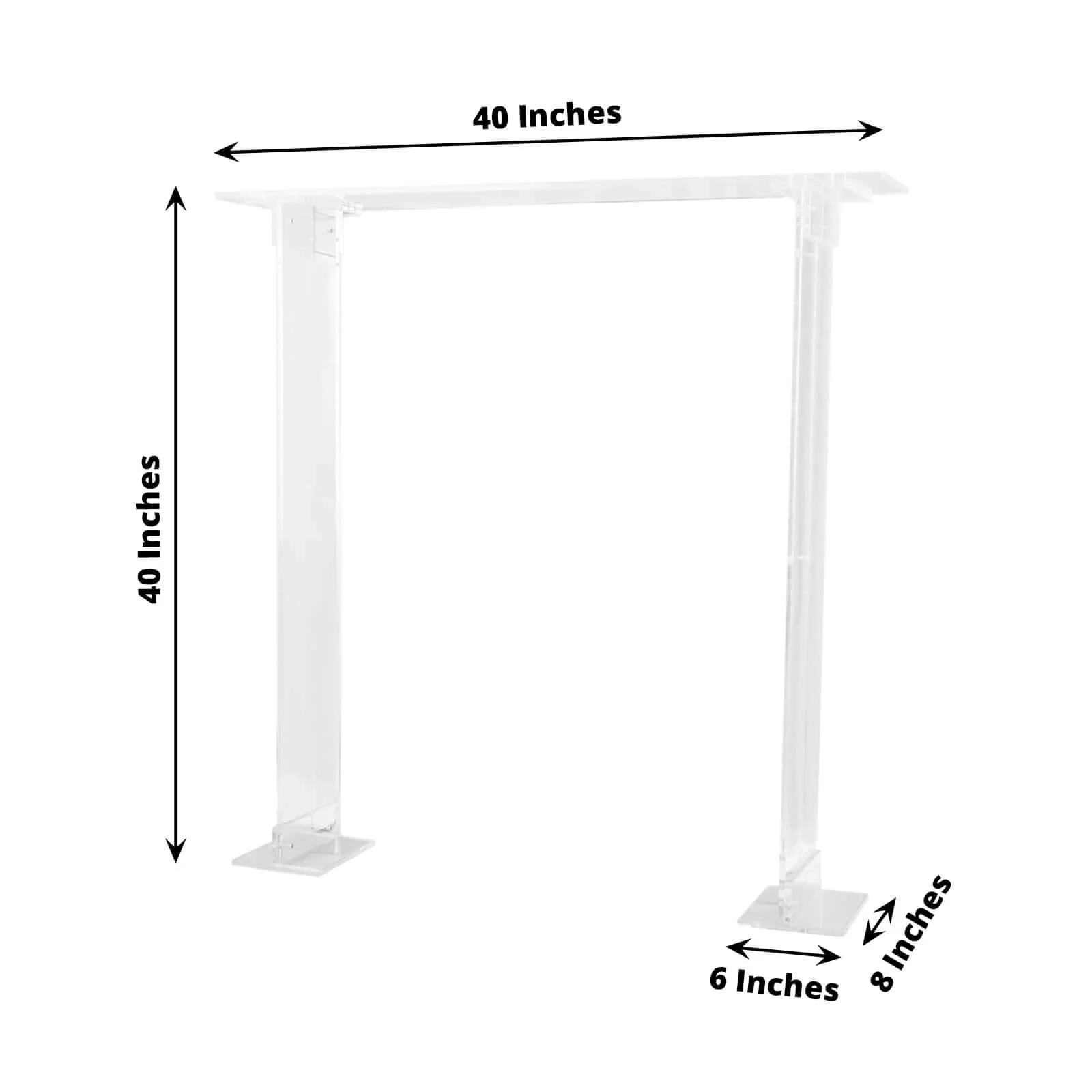 Acrylic Flower Stand Rectangular Design 40" Clear - Long Floral Frame Wedding Table Centerpiece - Image 3