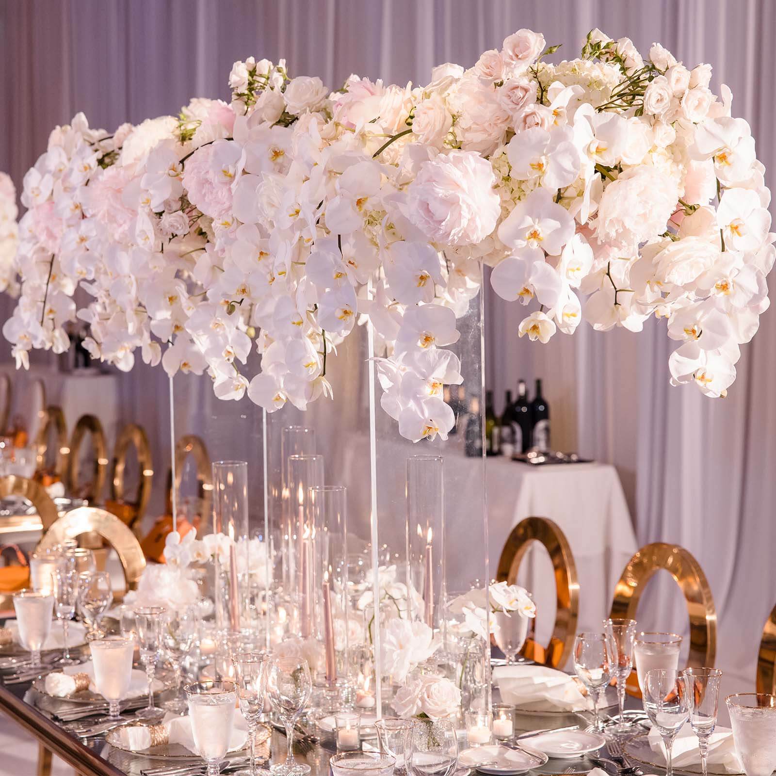 Acrylic Flower Stand Rectangular Design 40" Clear - Long Floral Frame Wedding Table Centerpiece - Image 5