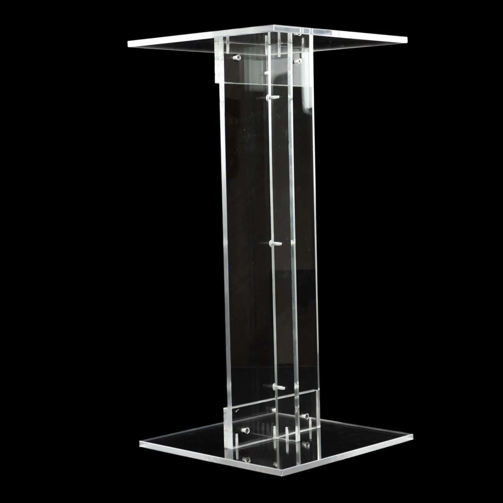 Acrylic Display Stand Flower Pedestal 24" Clear with Square Bases - Heavy Duty 10mm Thick Plexiglass for Weddings - Image 7
