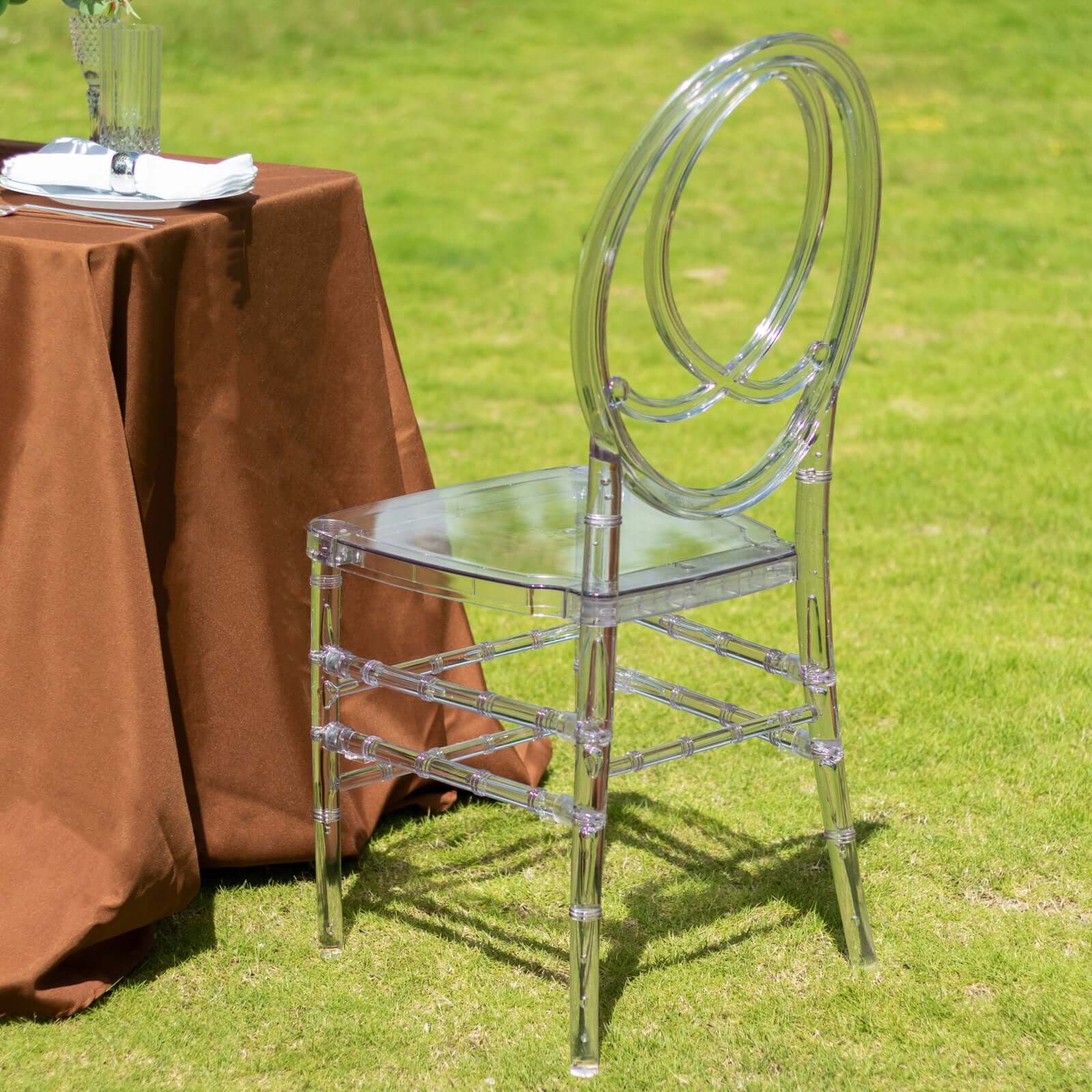 Acrylic Phoenix Chiavari Ghost Chair Transparent Resin Stackable with Oval Back Clear - Armless Design for Events - Image 8