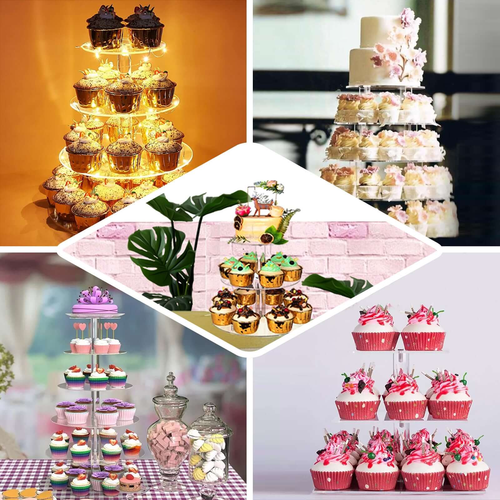 Acrylic Round DIY Cake Stand Plate 14" Clear - Customized Tiered Dessert Display Holder for Home Events & Cafés - Image 5