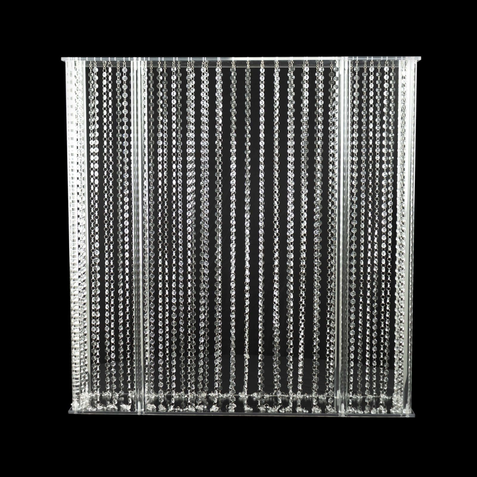 Acrylic Wedding Centerpiece Stand Rectangular 40"x40" Clear with Pre-chained Crystal Beads - Heavy Duty Flower Pedestal - Image 6