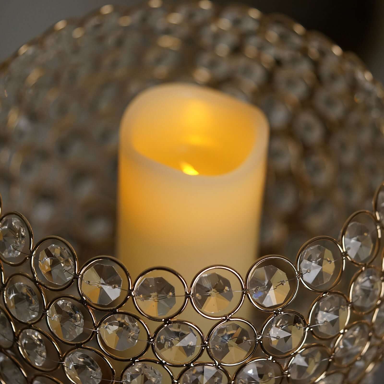 Acrylic Votive Candle Holder 37" Crystal Goblet Design Gold - Table Centerpiece for Weddings - Image 6
