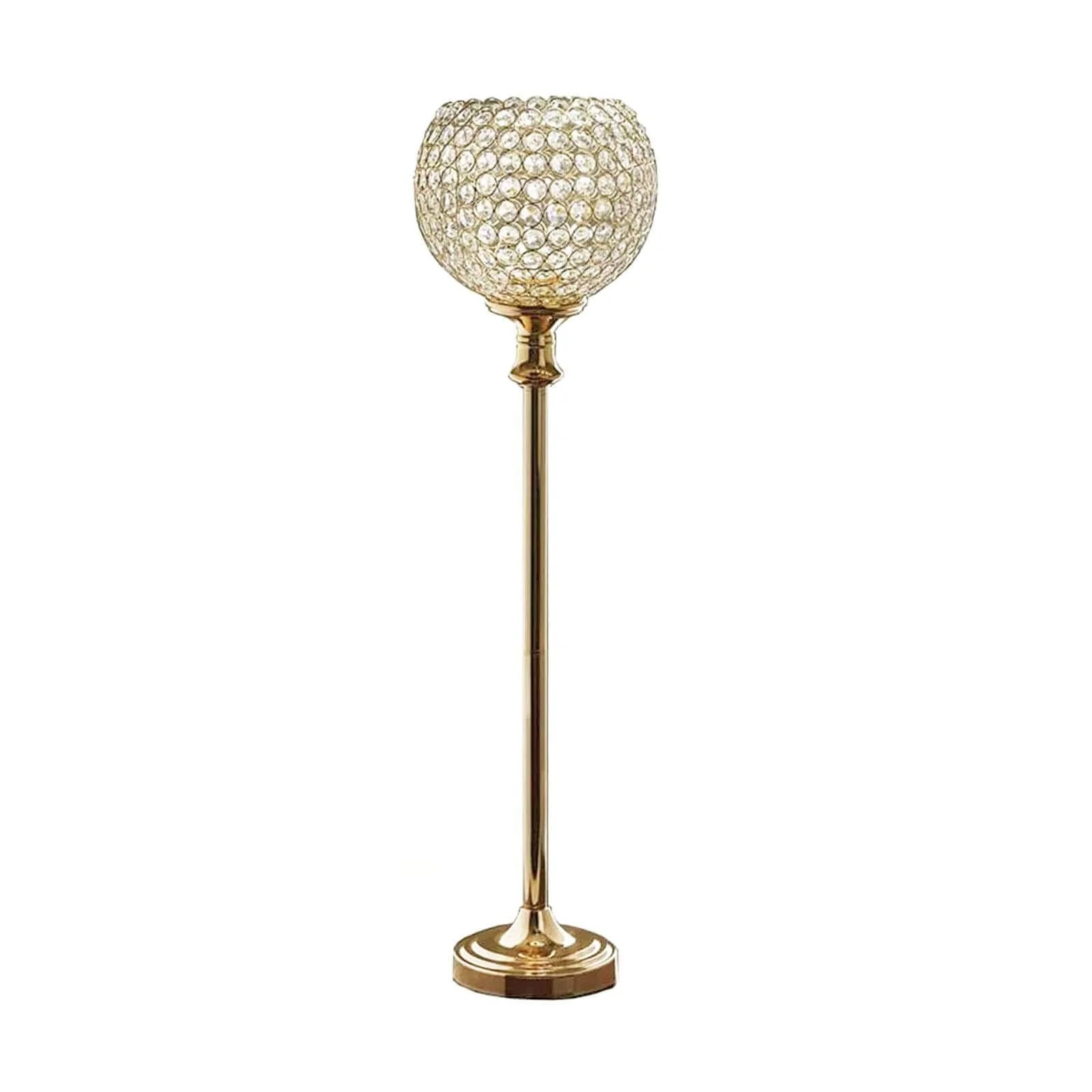 Acrylic Votive Candle Holder 37" Crystal Goblet Design Gold - Table Centerpiece for Weddings - Image 8