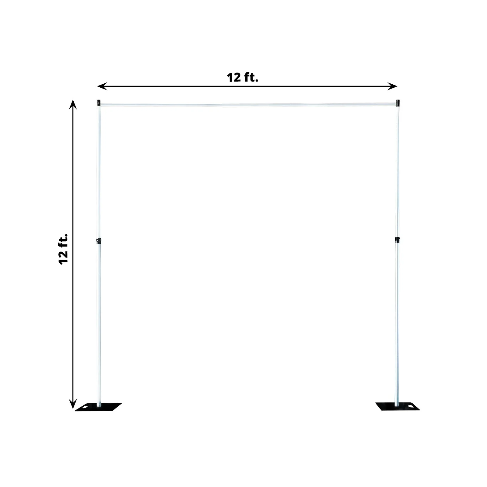 Aluminum Adjustable Backdrop Stand with Heavy Duty Steel Base Plate, Commercial Grade DIY Pipe and Drape Photography Background Frame - 12ft - Image 3