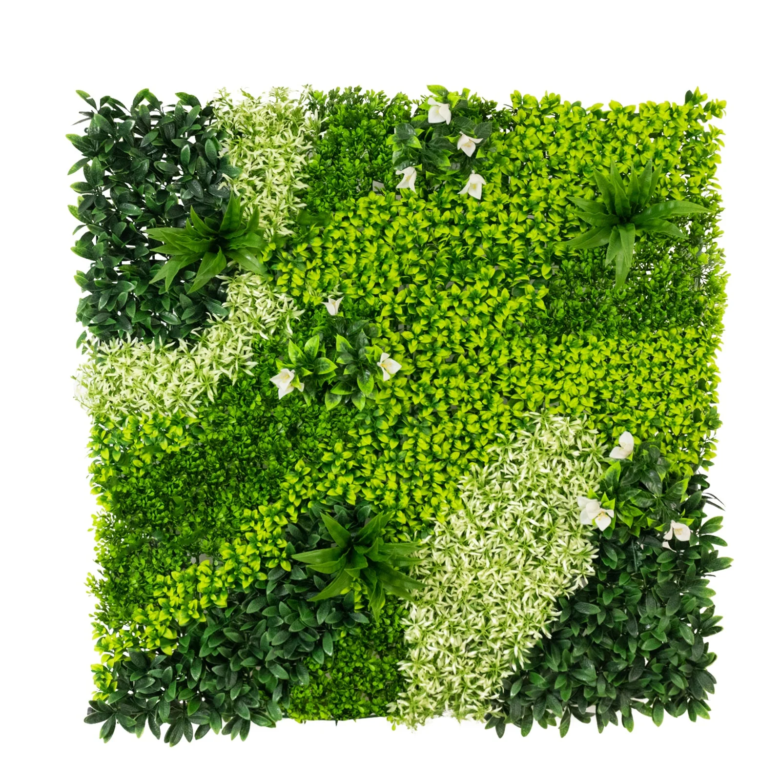Artificial Boxwood Hedge Panels 40"×40" – Greenery Wall Backdrop with Variegated Leaves and White Flowers, Outdoor UV-Protected Grass Wall Mat – 2 Panels, Covers 22 Sq. Ft. - Image 7