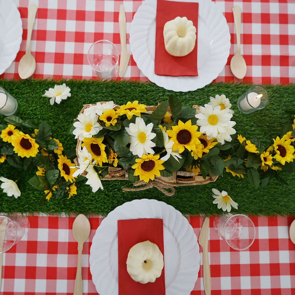 Artificial Grass Table Runner 9ft Green - Durable & All Weather Tabletop Decor - Image 2