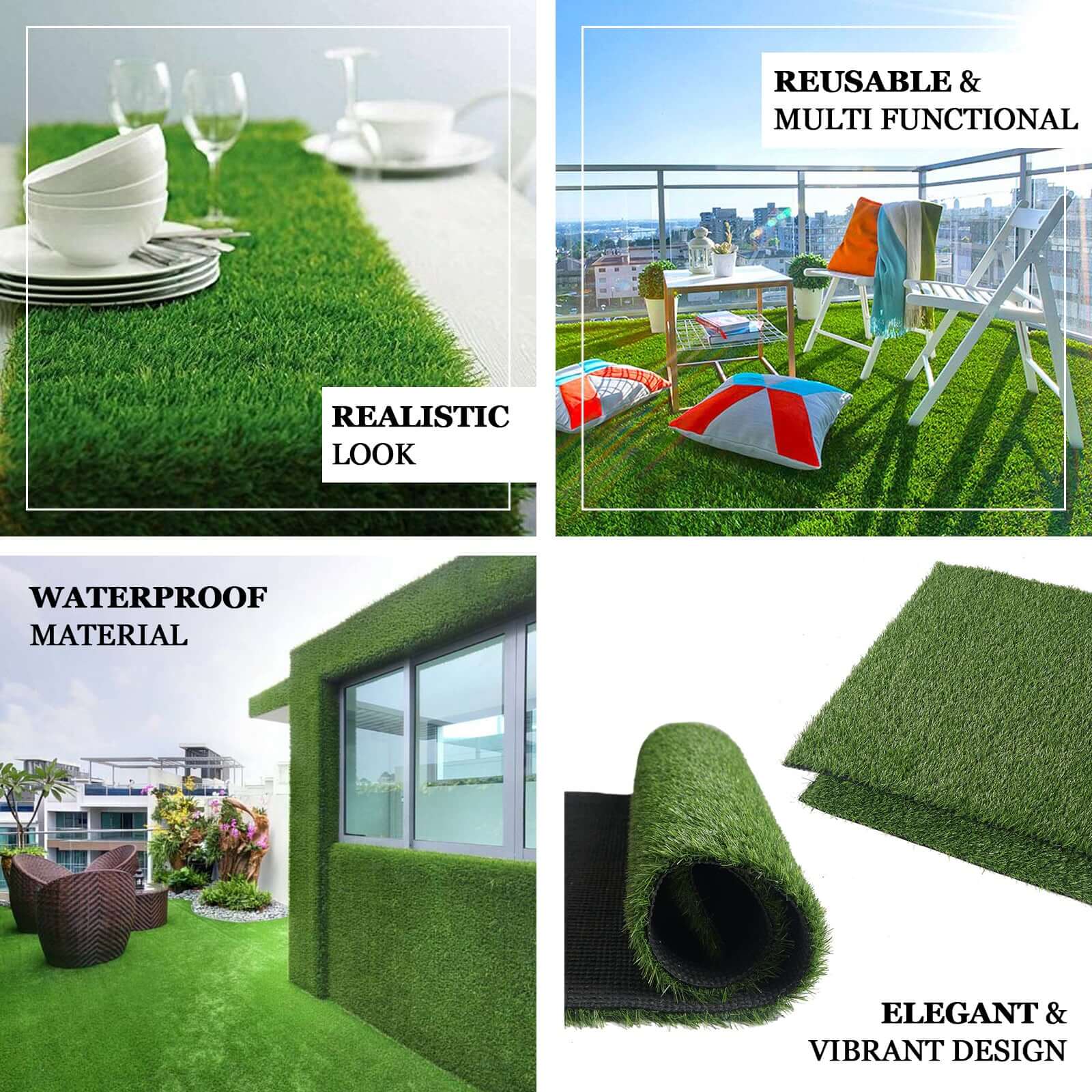 Artificial Grass Table Runner 9ft Green - Durable & All Weather Tabletop Decor - Image 4
