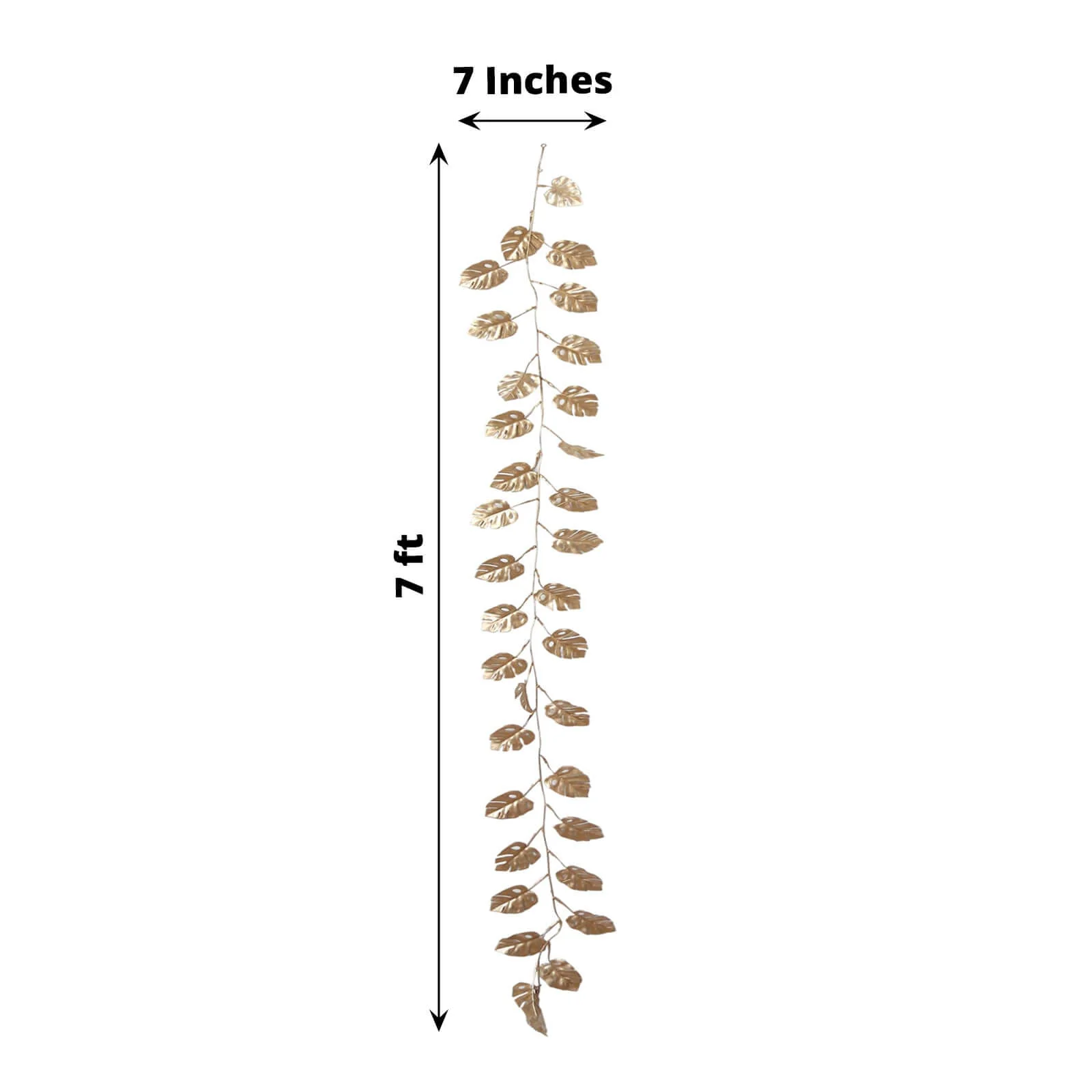 Artificial Monstera Leaf Table Garland 7ft Metallic Gold - Faux Hanging Vine for Jungle Tropical Themed Weddings Parties & Events - Image 3