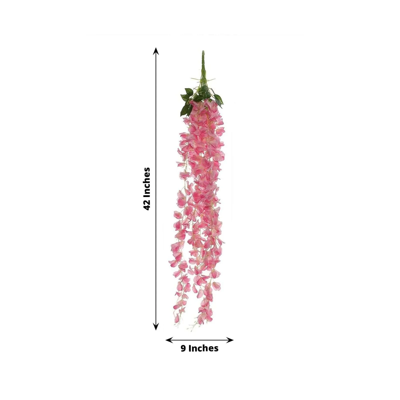 Artificial Silk Hanging Wisteria Flower Garland Vines in Pink, 5 Full Strands in 1 Bush - 42" - Image 3