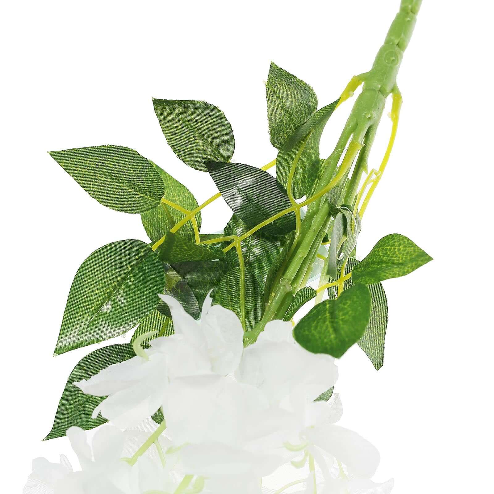 Artificial Silk Hanging Wisteria Flower Garland Vines in White, 5 Full Strands in 1 Bush - 42" - Image 8