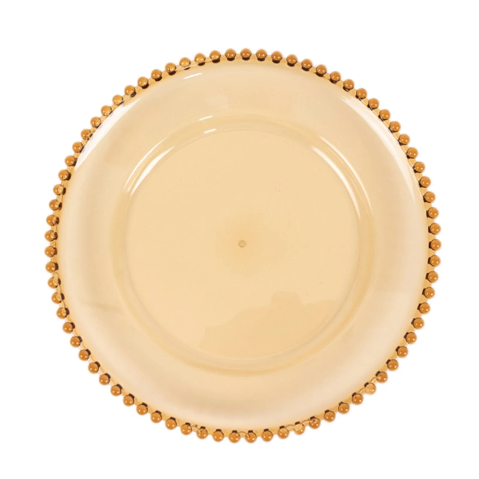 6-Pack Acrylic Charger Plates 13" Round Amber Gold with Beaded Rim - Decorative Dinner Party Charger Tableware - Image 5