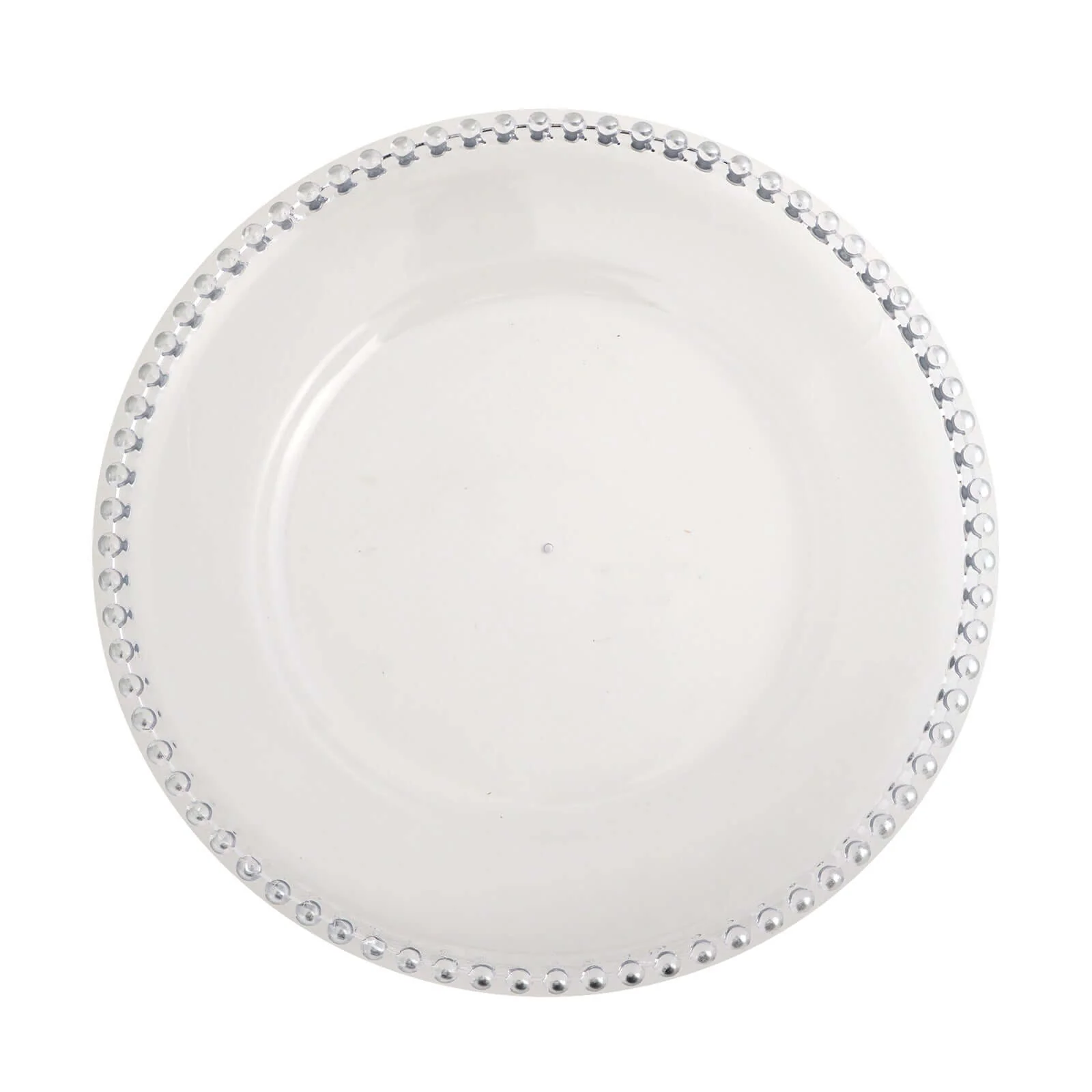6-Pack Acrylic Charger Plates 13" Round Clear with Silver Beaded Rim - Decorative Dinner Party Serving Plates - Image 5