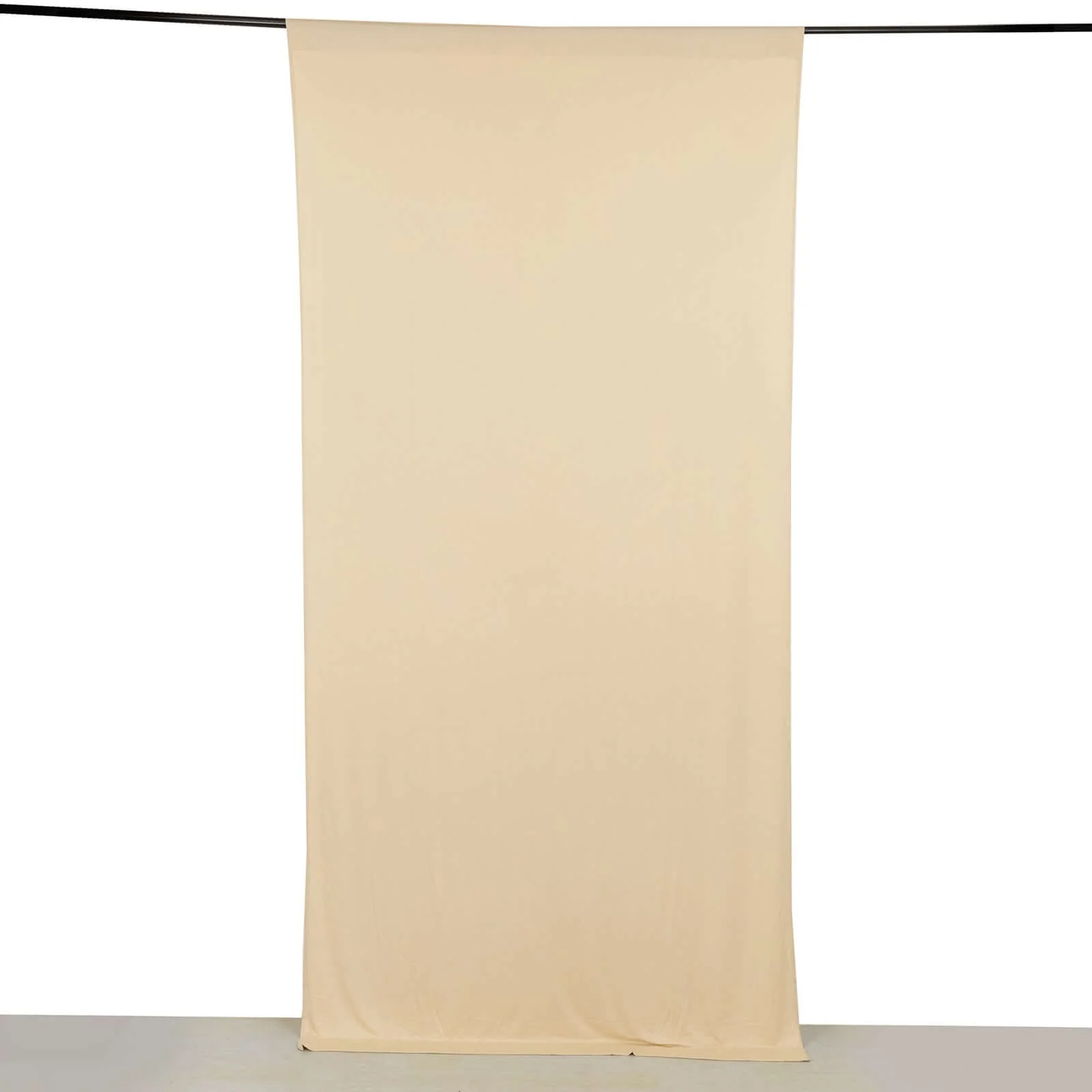 Beige 4-Way Stretch Spandex Backdrop Drape Curtain, Wrinkle Free Event Divider Panel with Rod Pockets - 5ftx10ft - Image 8