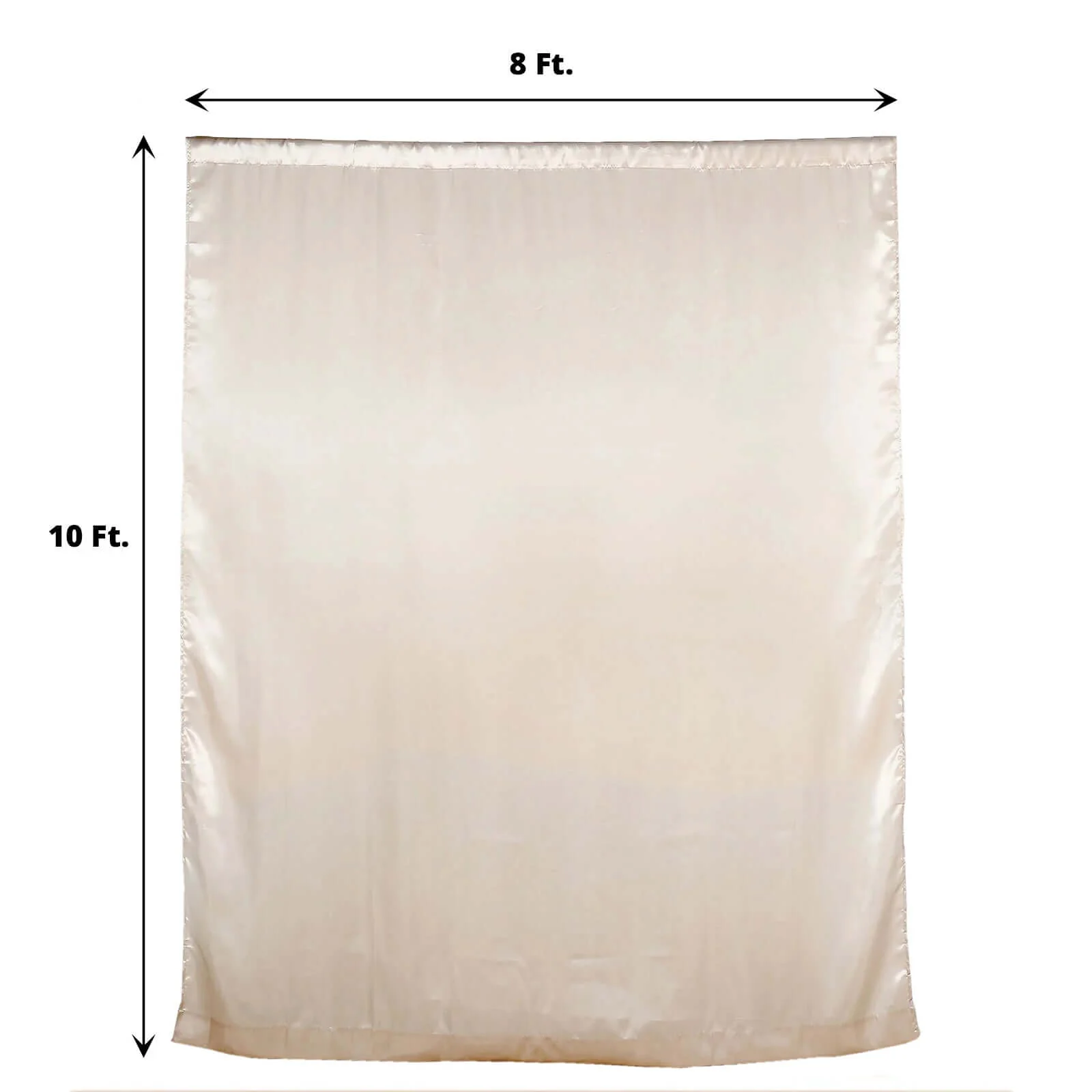 Beige Satin Backdrop Drape Curtain, Photo Booth Event Divider Panel - 8ftx10ft - Image 3