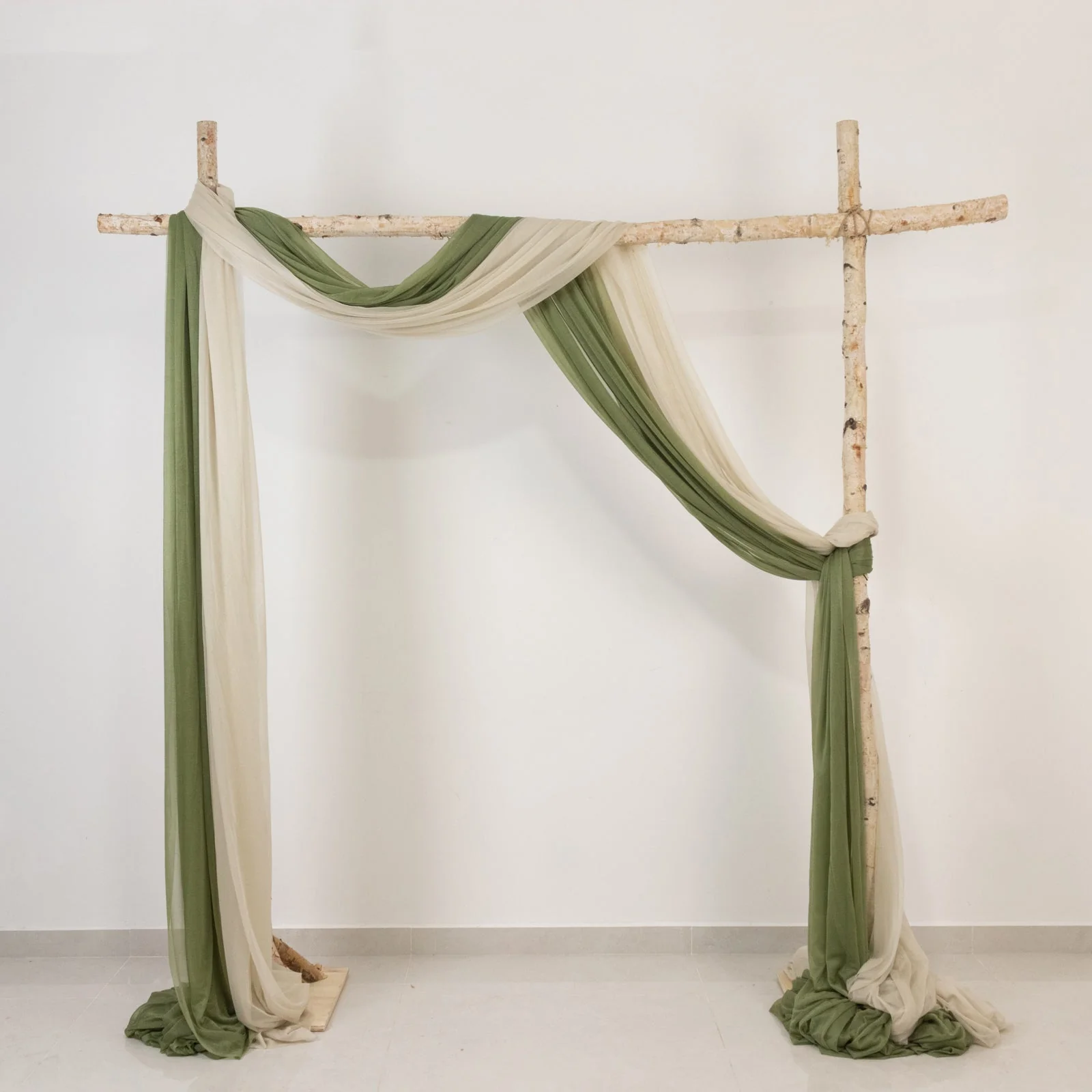Sheer Wedding Arch Drape – 5ftx32ft Beige Sheer Curtain Backdrop, Ceiling Drapery Panel - Image 6