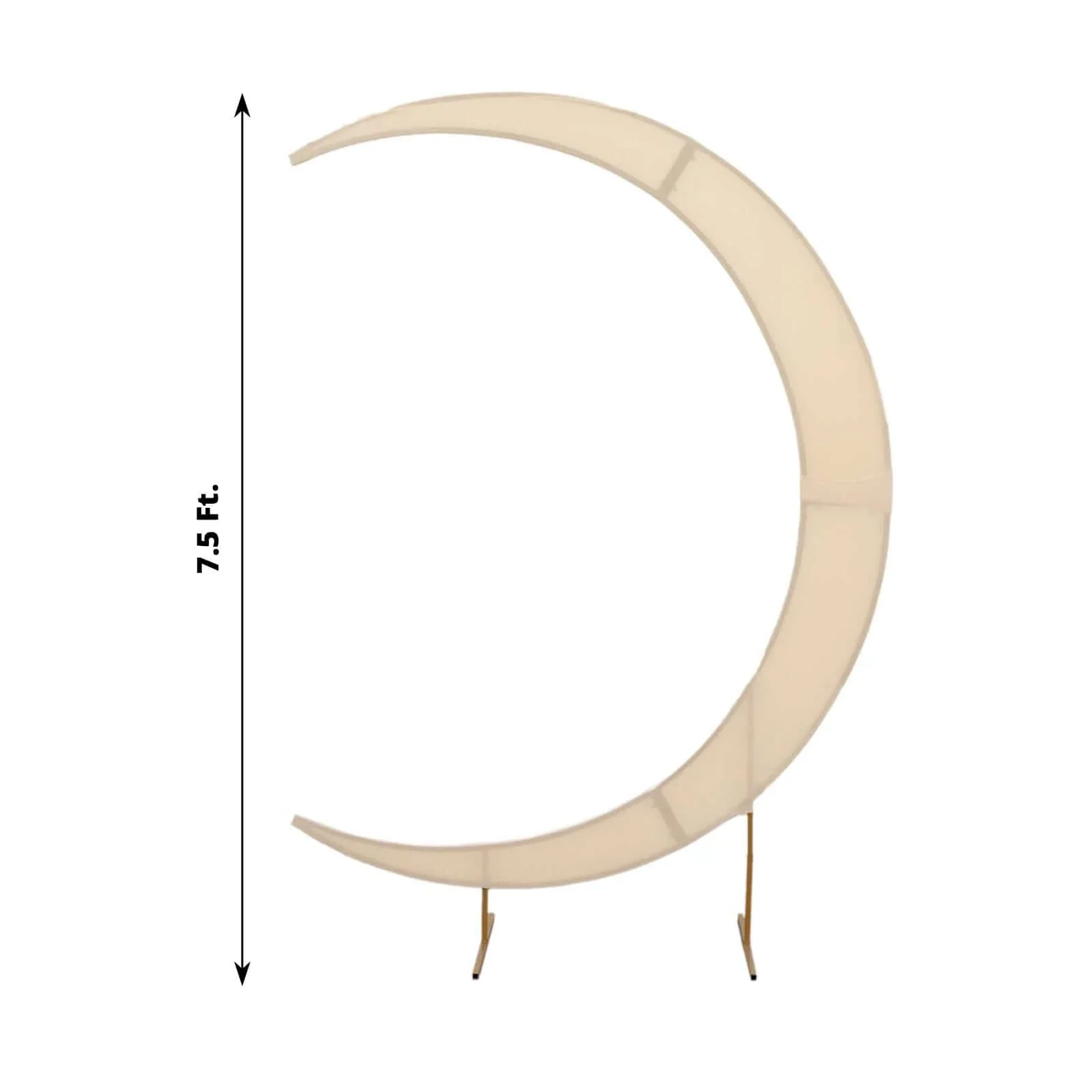 Beige Spandex Crescent Moon Chiara Backdrop Stand Cover, Custom Fitted Wedding Arch Cover - 7.5ft - Image 3