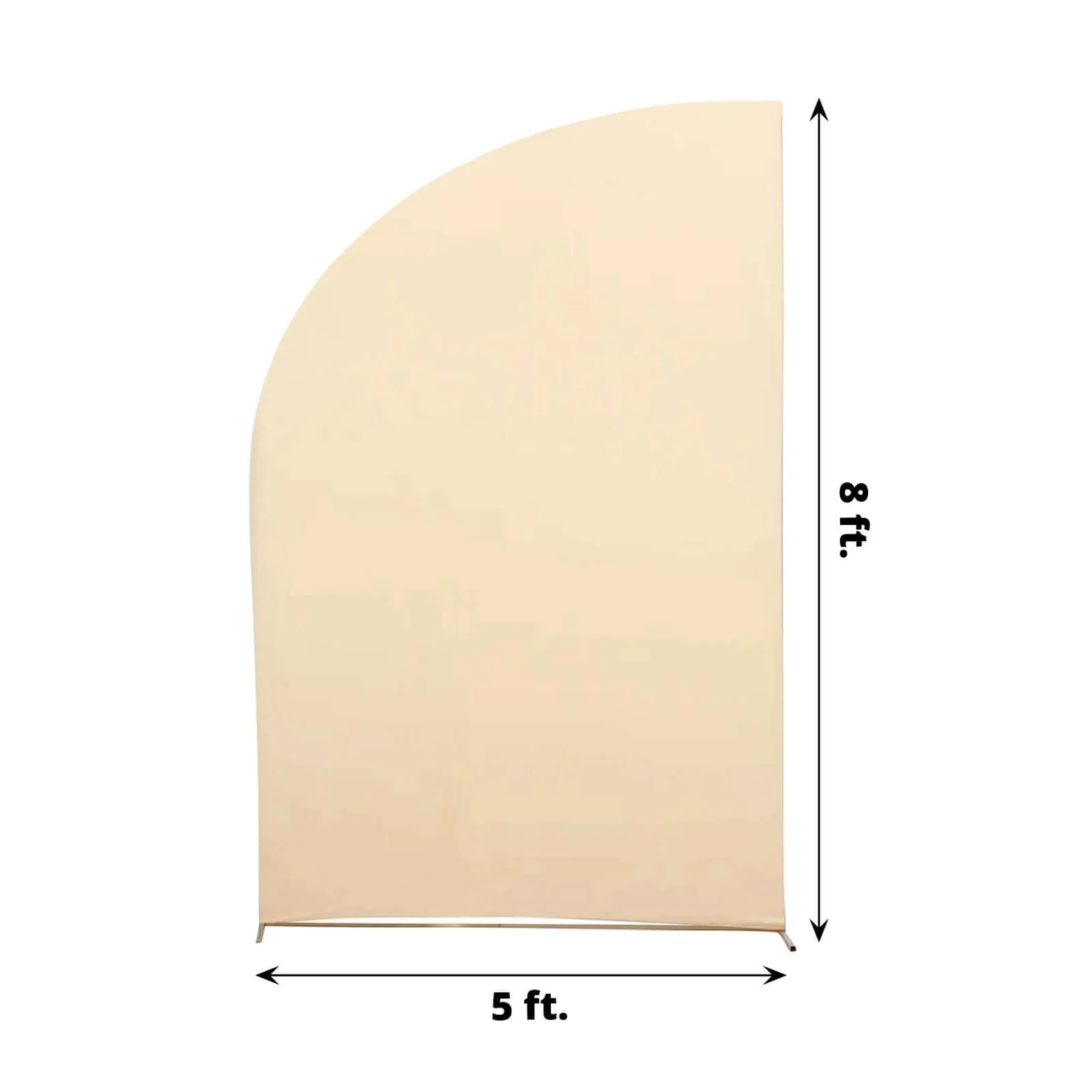 Beige Spandex Fitted Chiara Backdrop Stand Cover For Half Moon Top Wedding Arch - 8ft - Image 3