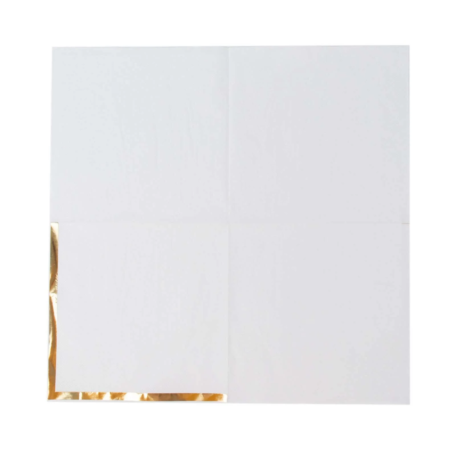 50-Pack Paper Beverage Napkins 2 Ply White with Gold Foil Edge 6.5"x6.5" - Soft Disposable Cocktail Napkins - Image 8