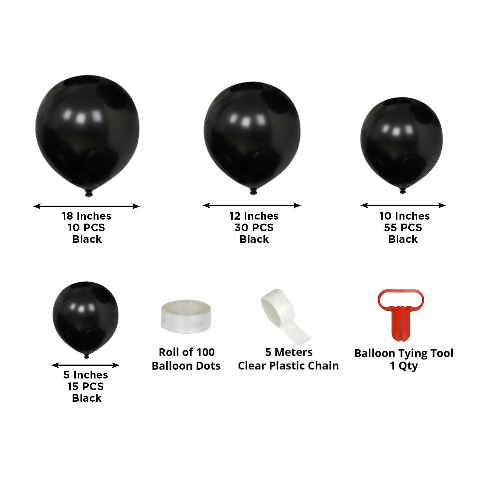 Biodegradable Balloon Arch Kit – Set of 110 Black Latex Garland, Extra Strong & Eco-Friendly - Image 3
