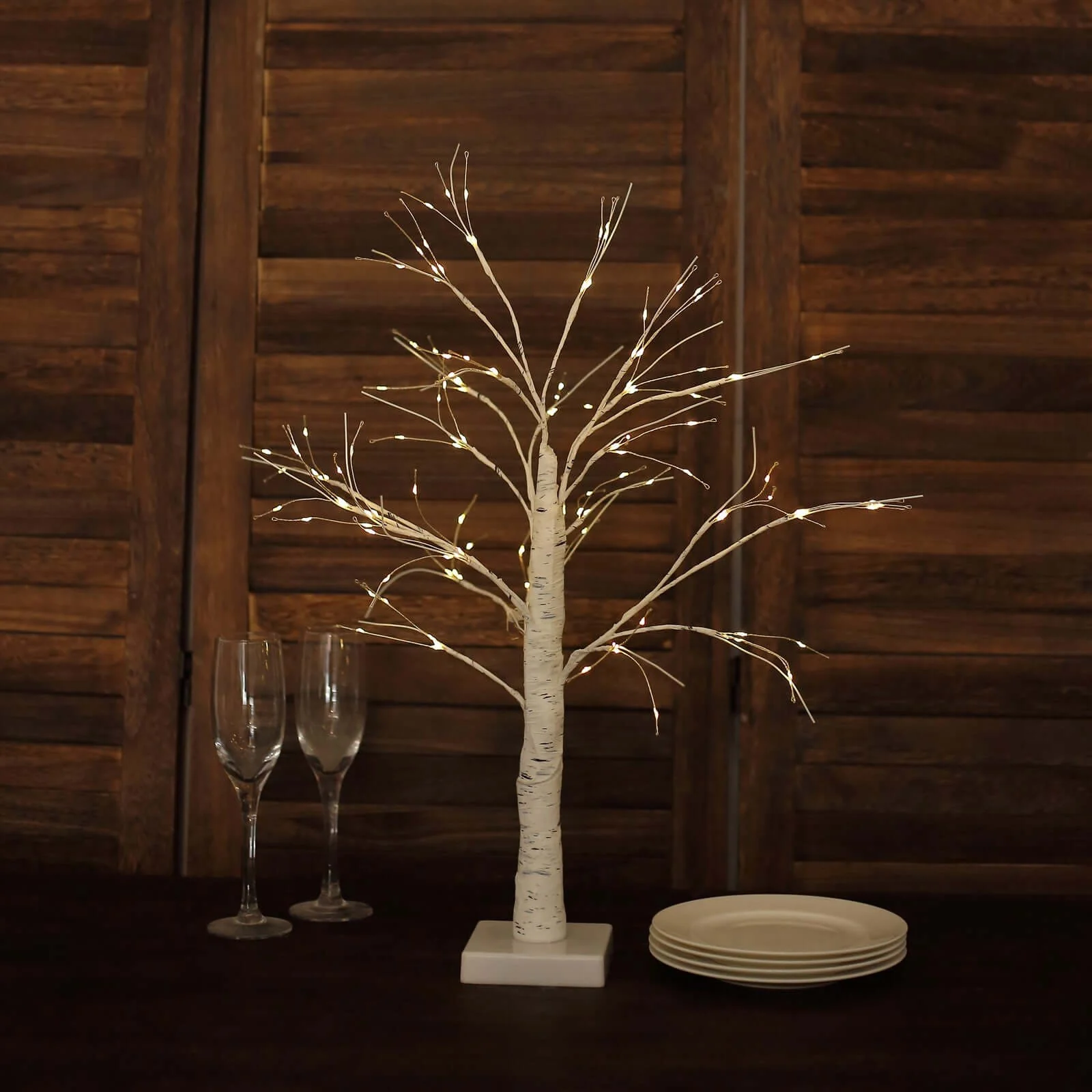 Lighted Birch Tree 2ft Battery Operated White Warm White - Rechargeable LED Fairy Lights Table Lamp - Image 6