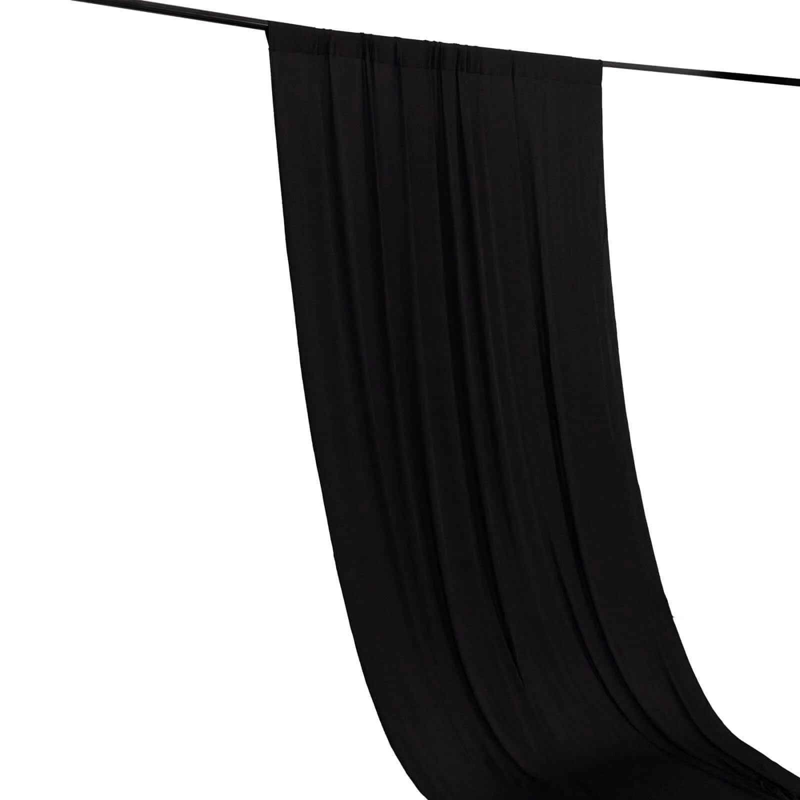 Black 4-Way Stretch Spandex Backdrop Drape Curtain, Wrinkle Free Event Divider Panel with Rod Pockets - 5ftx10ft - Image 6