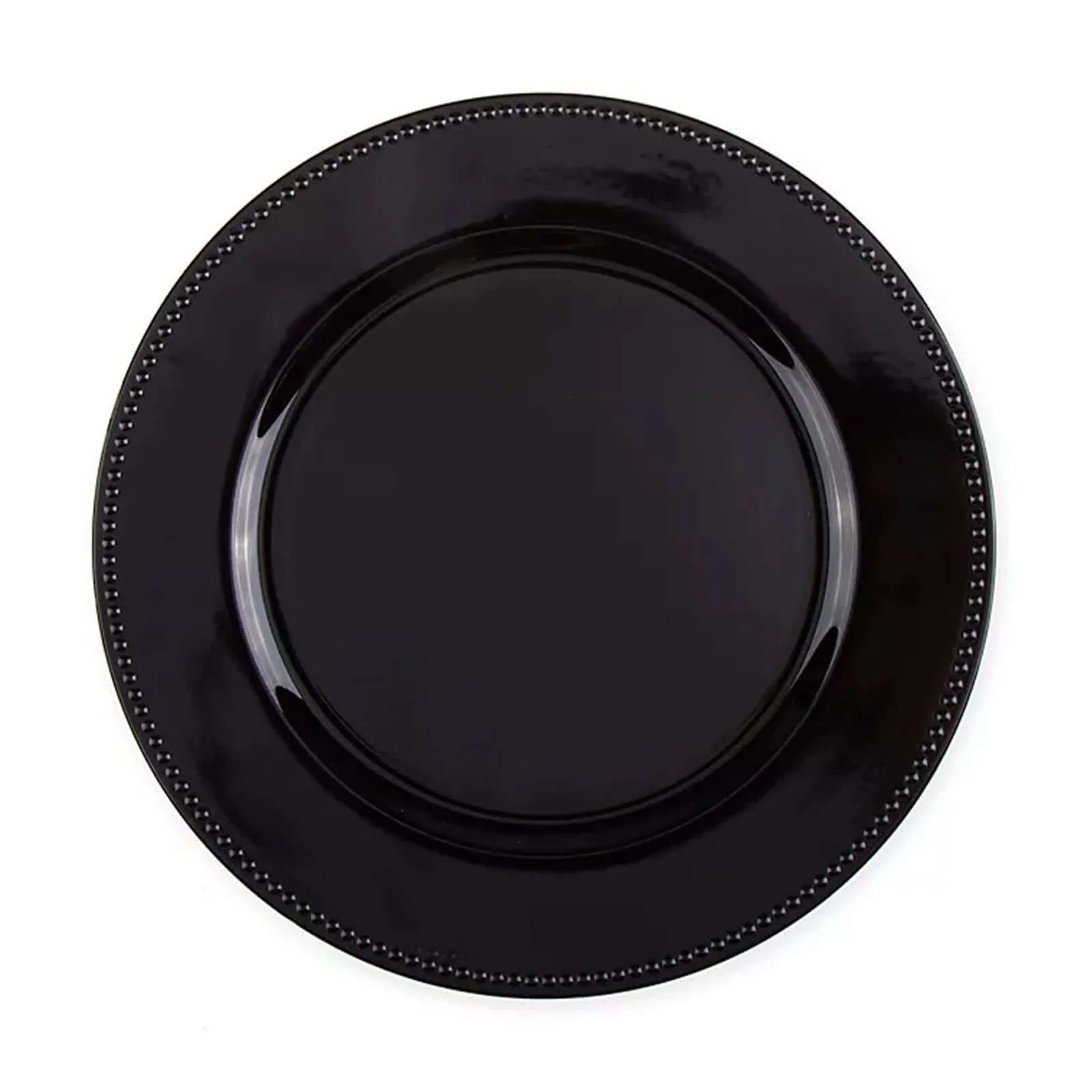6-Pack Acrylic Charger Plates 13" Round Black Beaded Rim - Dinner Charger Tabletop Decor - Image 6