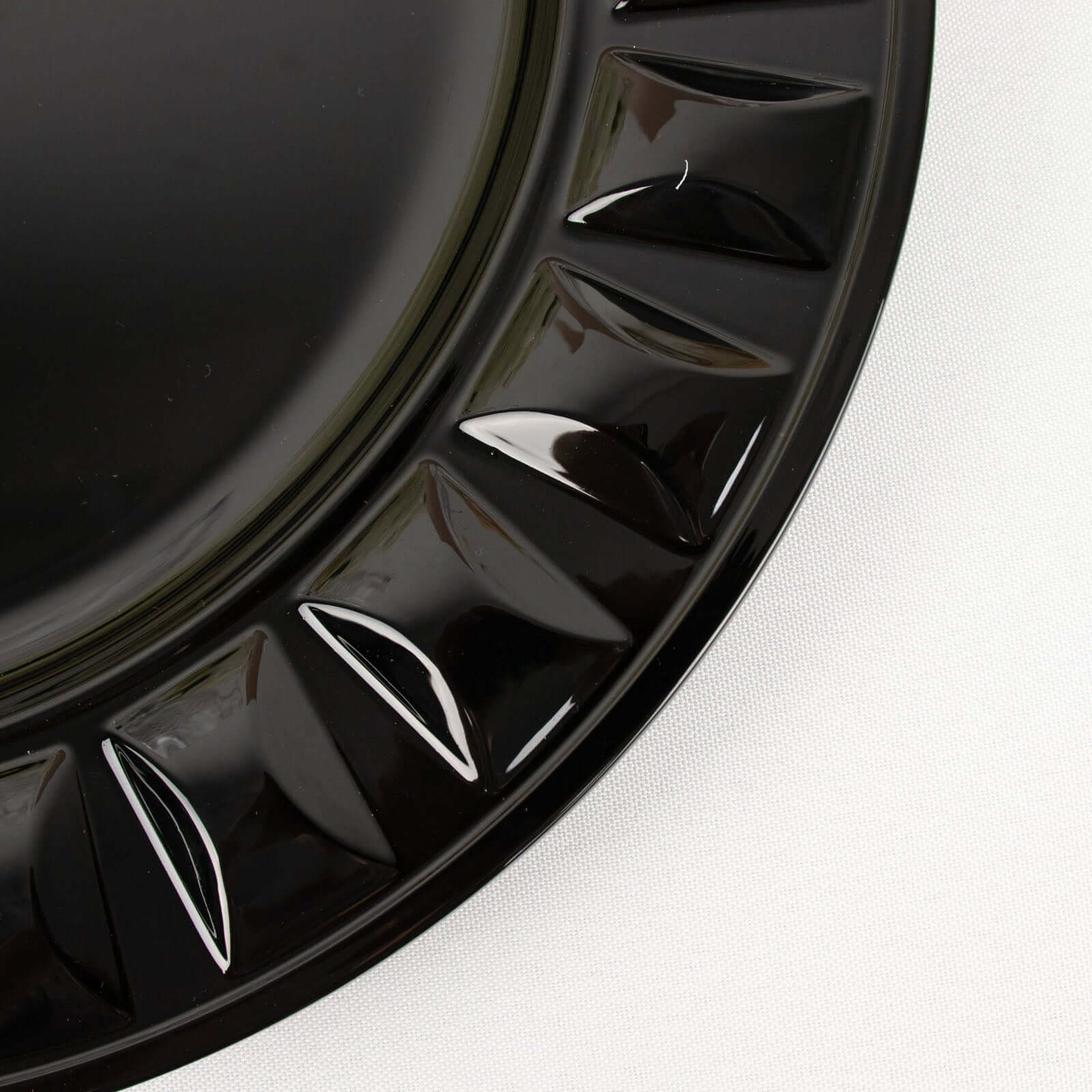 6-Pack Plastic Charger Plates 13" Round Black Bejeweled Rim - Dinner Charger Tableware - Image 10