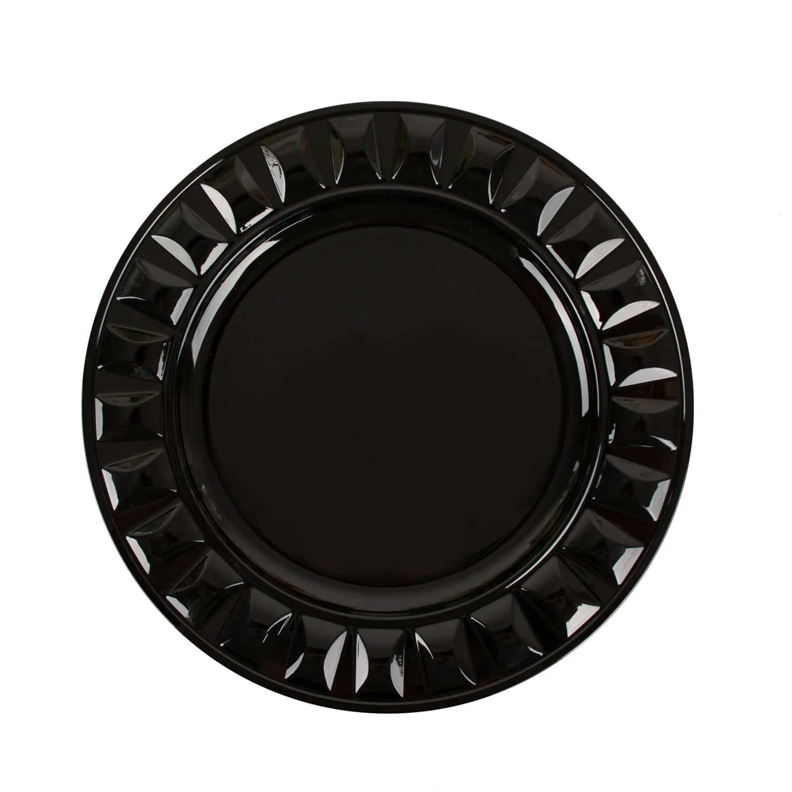 6-Pack Plastic Charger Plates 13" Round Black Bejeweled Rim - Dinner Charger Tableware - Image 6