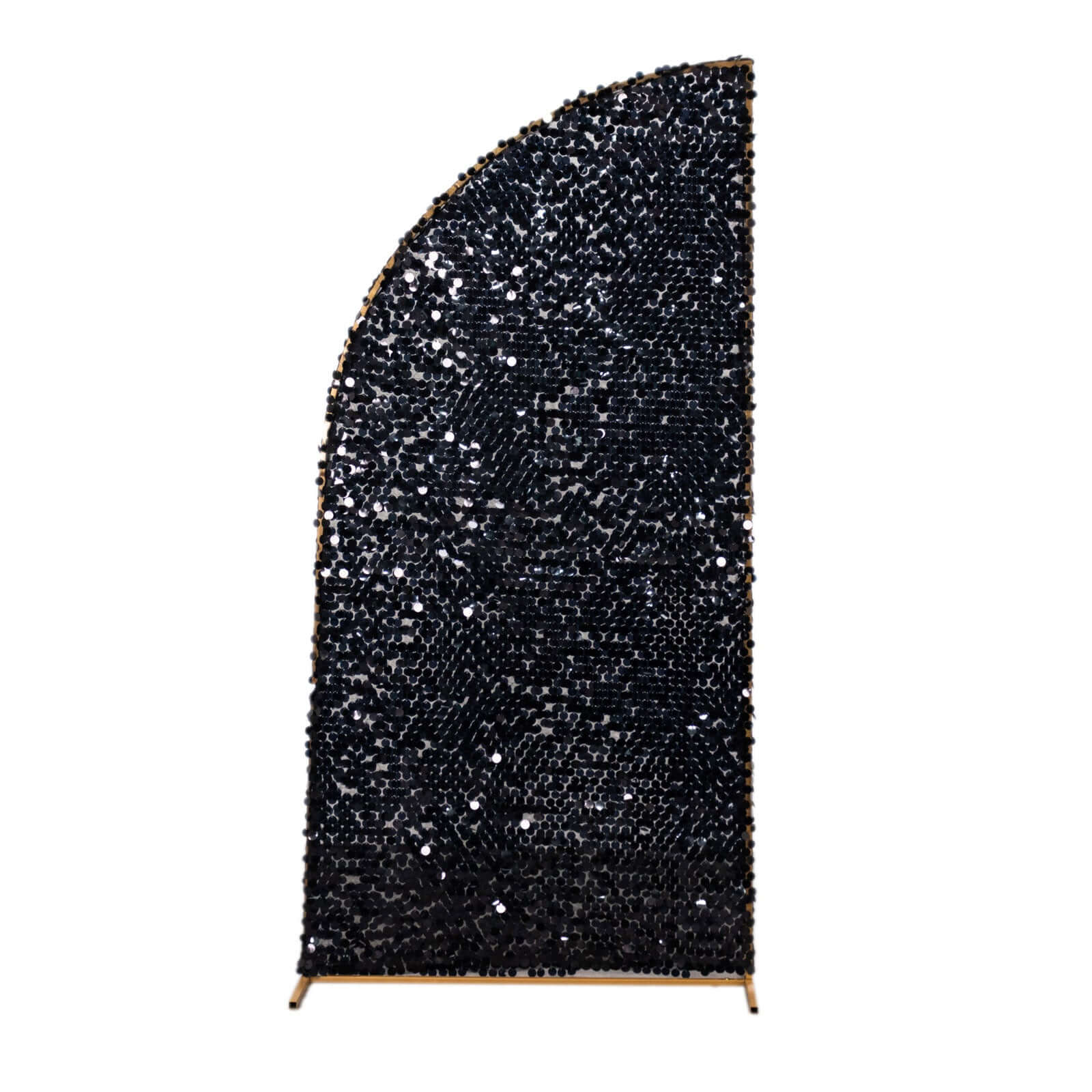 Black Double Sided Big Payette Sequin Chiara Backdrop Stand Cover For Half Moon Wedding Arch 6ft - Image 7