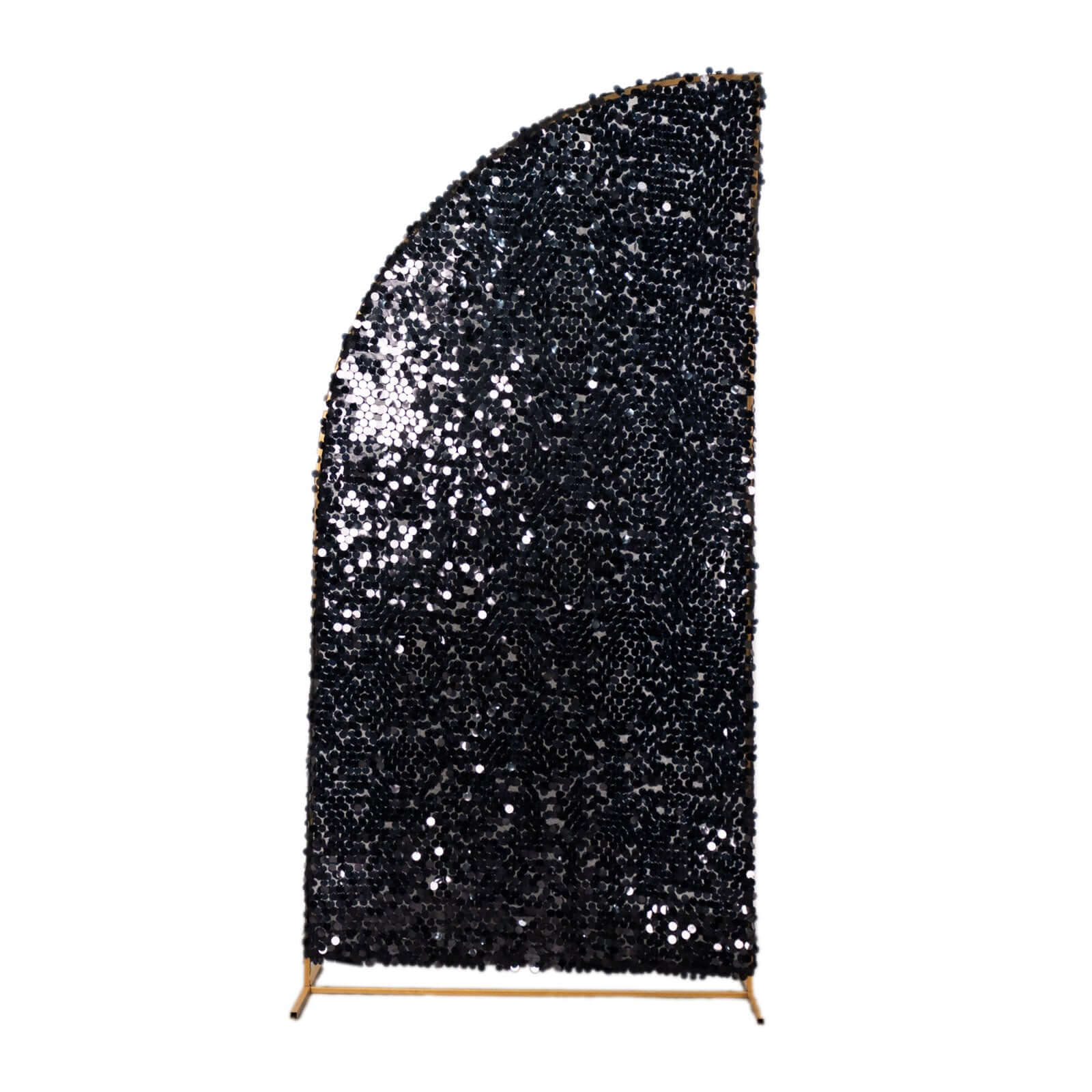 Black Double Sided Big Payette Sequin Chiara Backdrop Stand Cover For Half Moon Wedding Arch Stand 7ft - Image 7