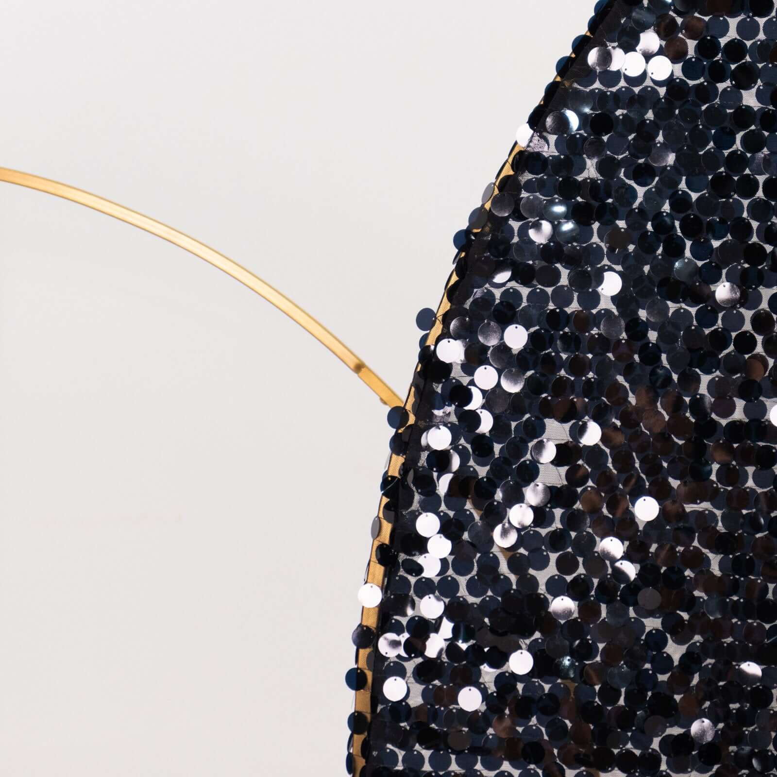 Black Double Sided Big Payette Sequin Chiara Backdrop Stand Cover For Half Moon Wedding Arch Stand 7ft - Image 9