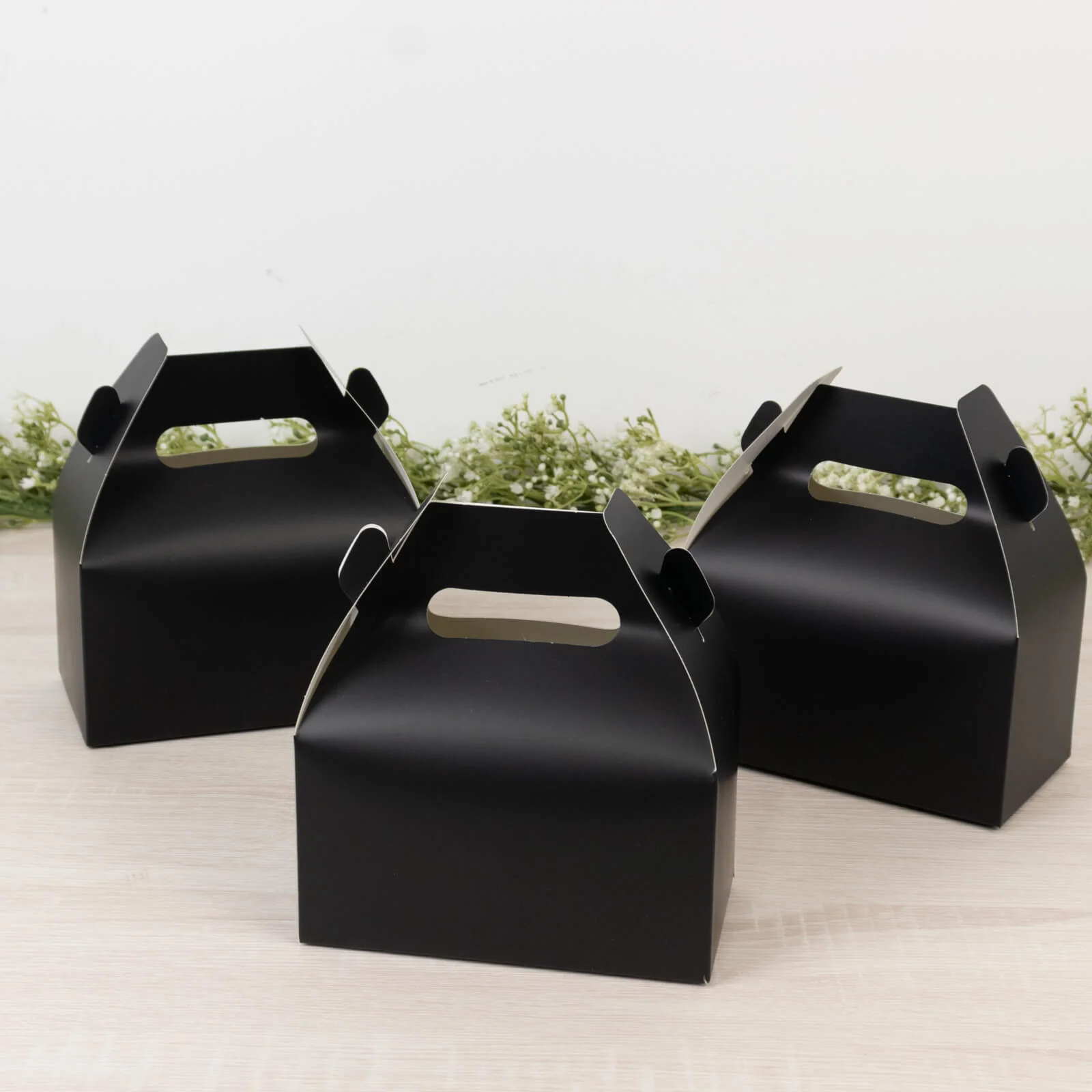 25 Pack Party Favor Gift Tote Gable Boxes, Matte Black Candy Treat Boxes - 6"x3.5"x7" - Image 5