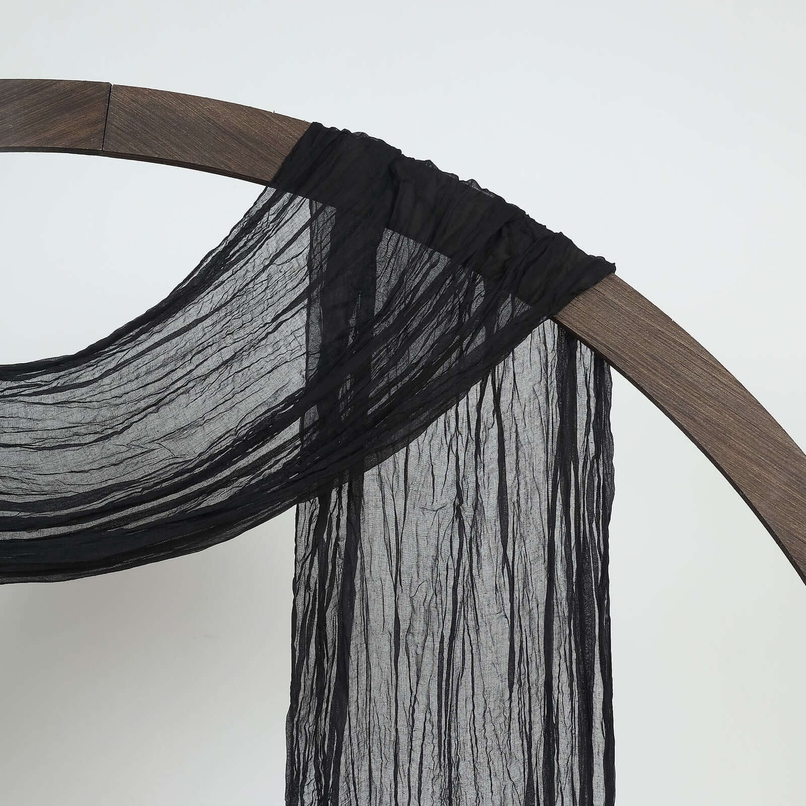 Black Gauze Cheesecloth Draping Fabric Wedding Arch Decorations, Window Scarf Valance Drapes, Boho Arbor Long Curtain Panel 20ft - Image 7