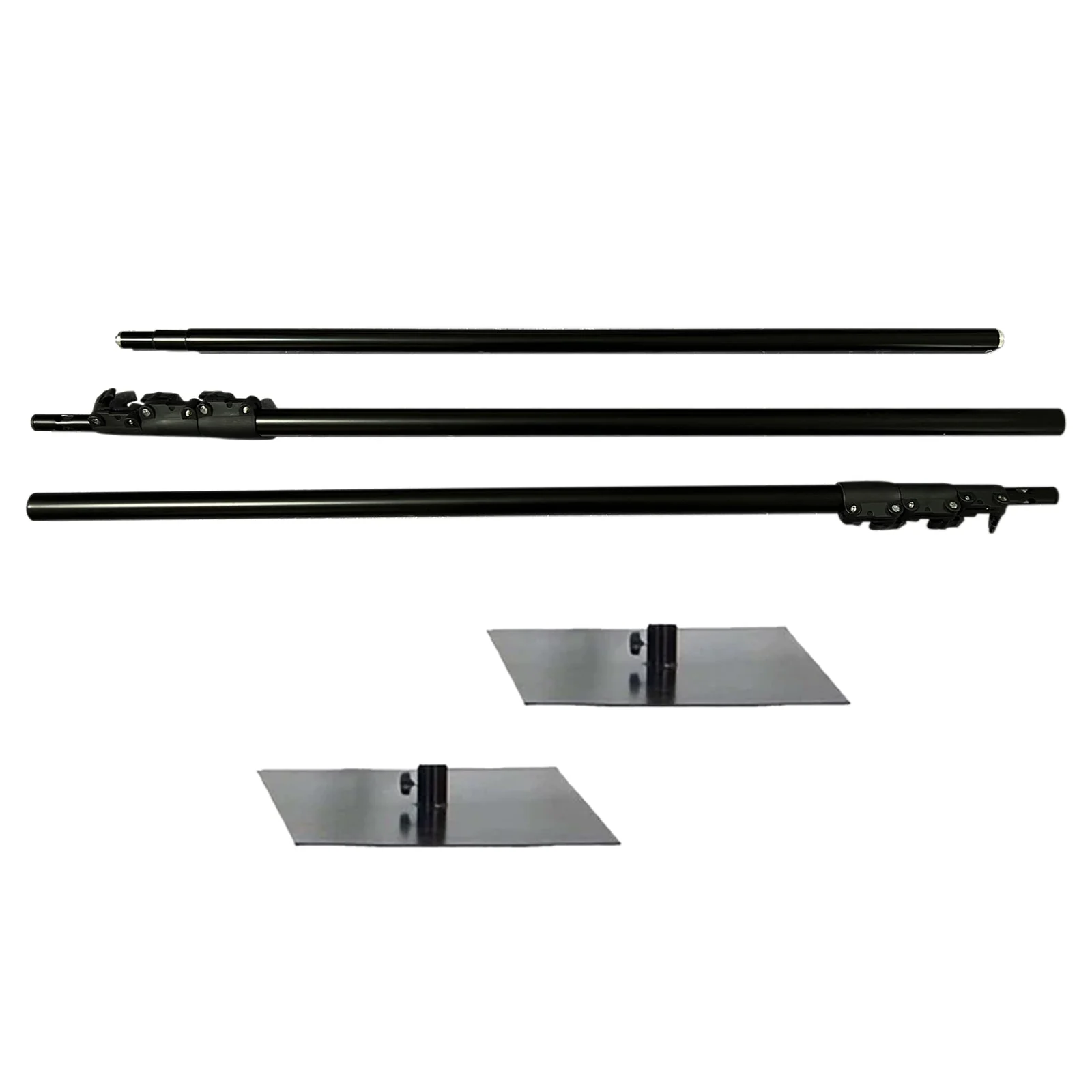 Black Heavy Duty Metal DIY Adjustable Backdrop Stand, Pipe and Drape Photography Background Stand with Flat Steel Bases - 10ftx12ft - Image 7