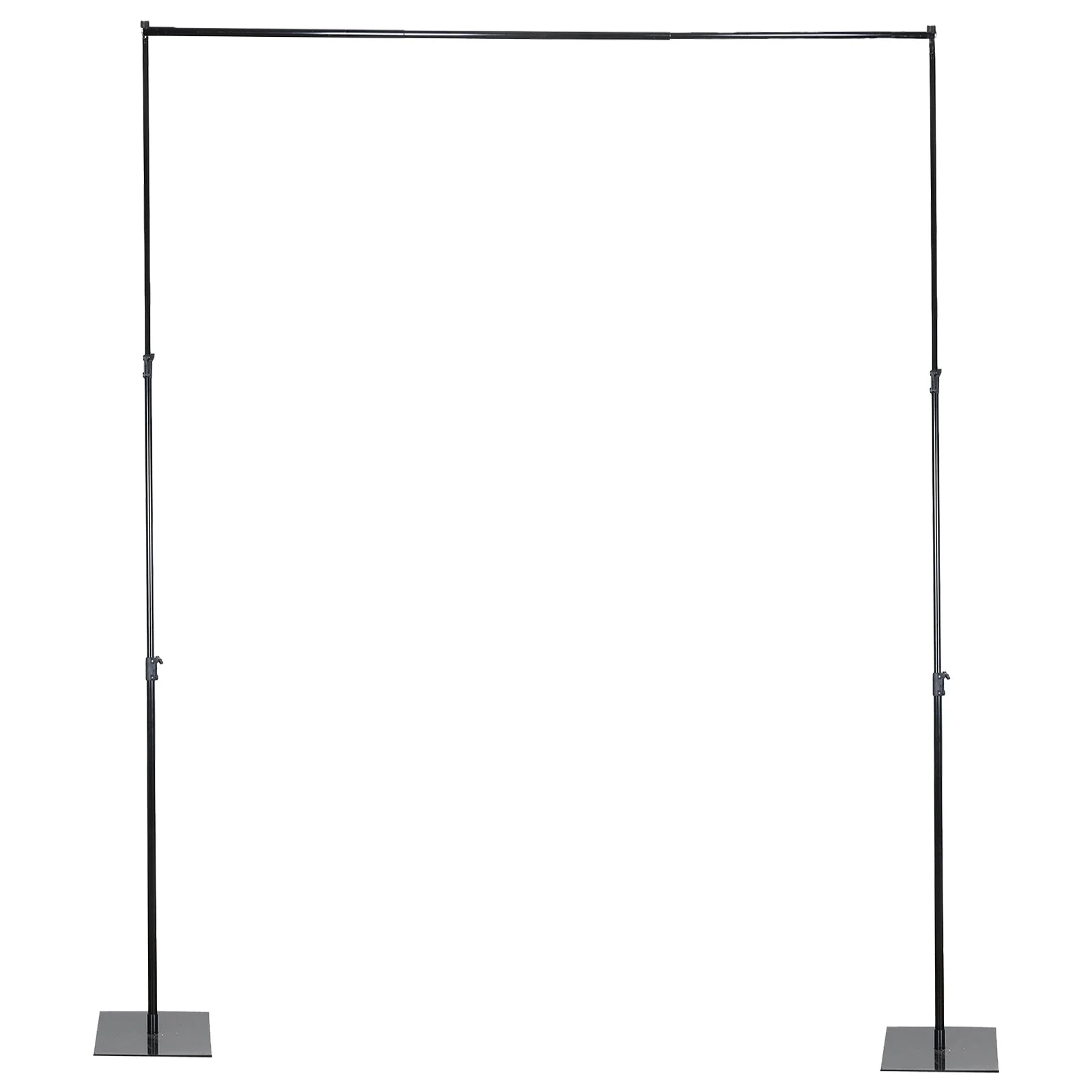 Black Heavy Duty Metal DIY Adjustable Backdrop Stand, Pipe and Drape Photography Background Stand with Flat Steel Bases - 10ftx12ft - Image 9
