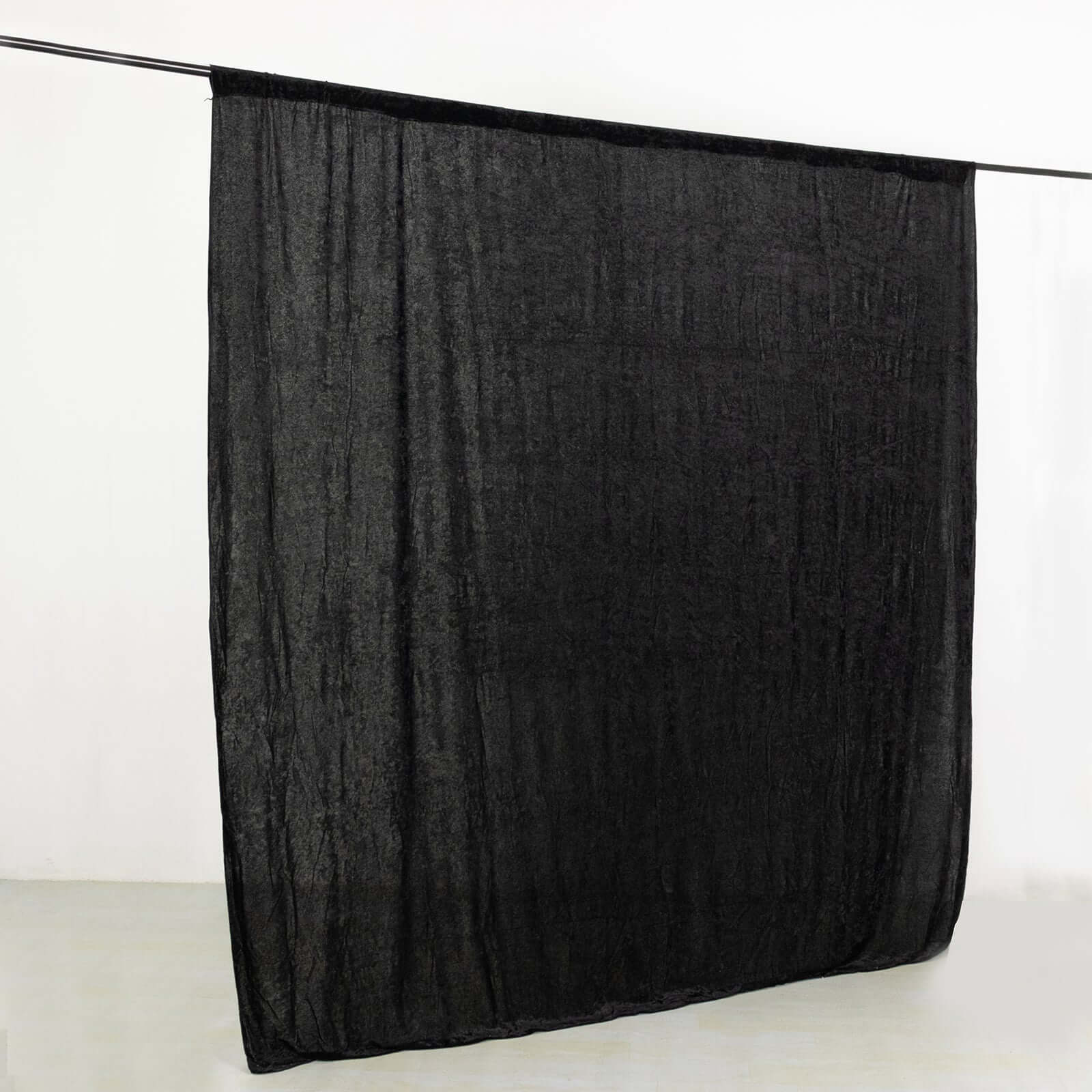 Crushed Velvet Backdrop Curtain – Black 8ft x 8ft Event Drape with Rod Pocket, Privacy Panel for Photo Booths & Events - Image 6