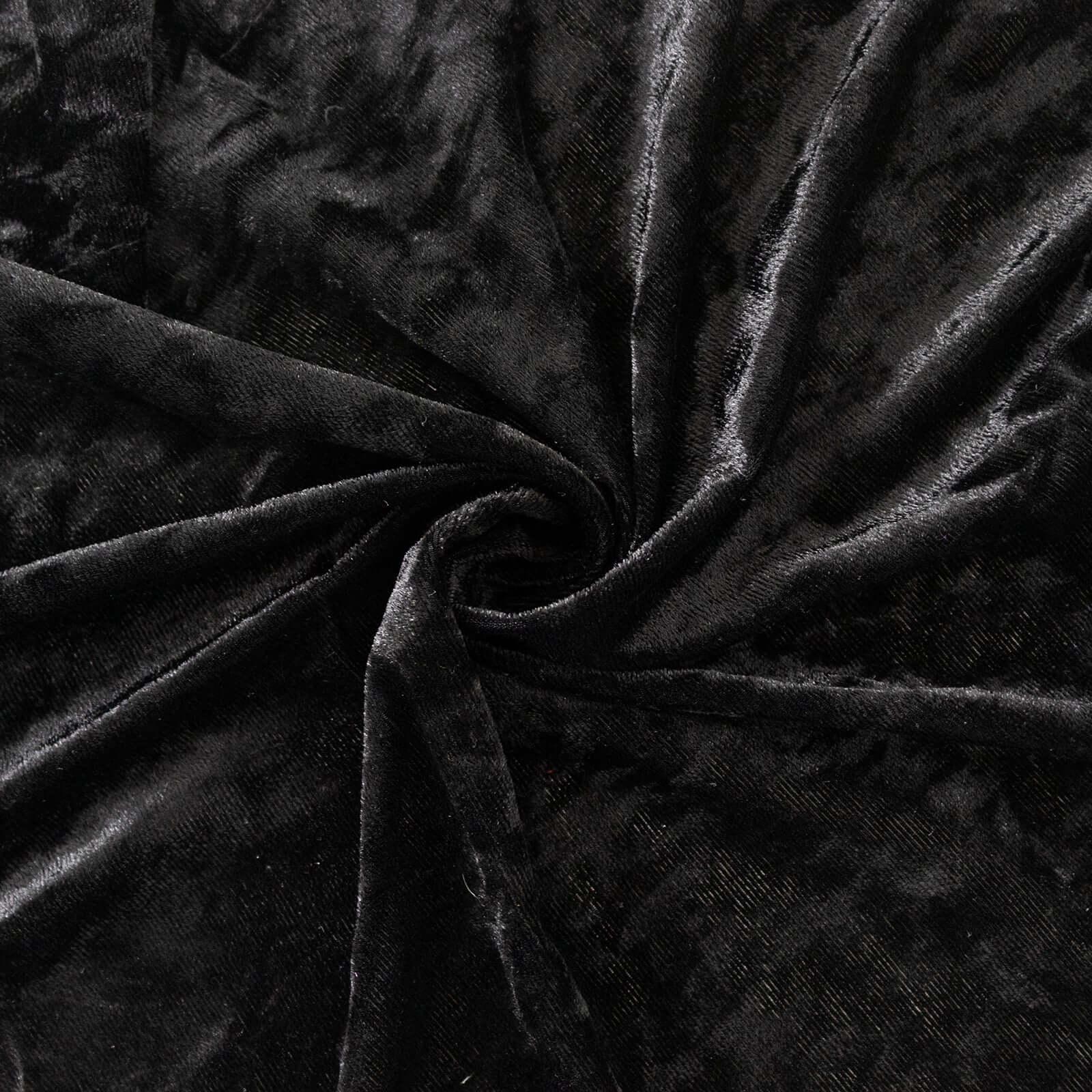 Crushed Velvet Backdrop Curtain – Black 8ft x 8ft Event Drape with Rod Pocket, Privacy Panel for Photo Booths & Events - Image 8
