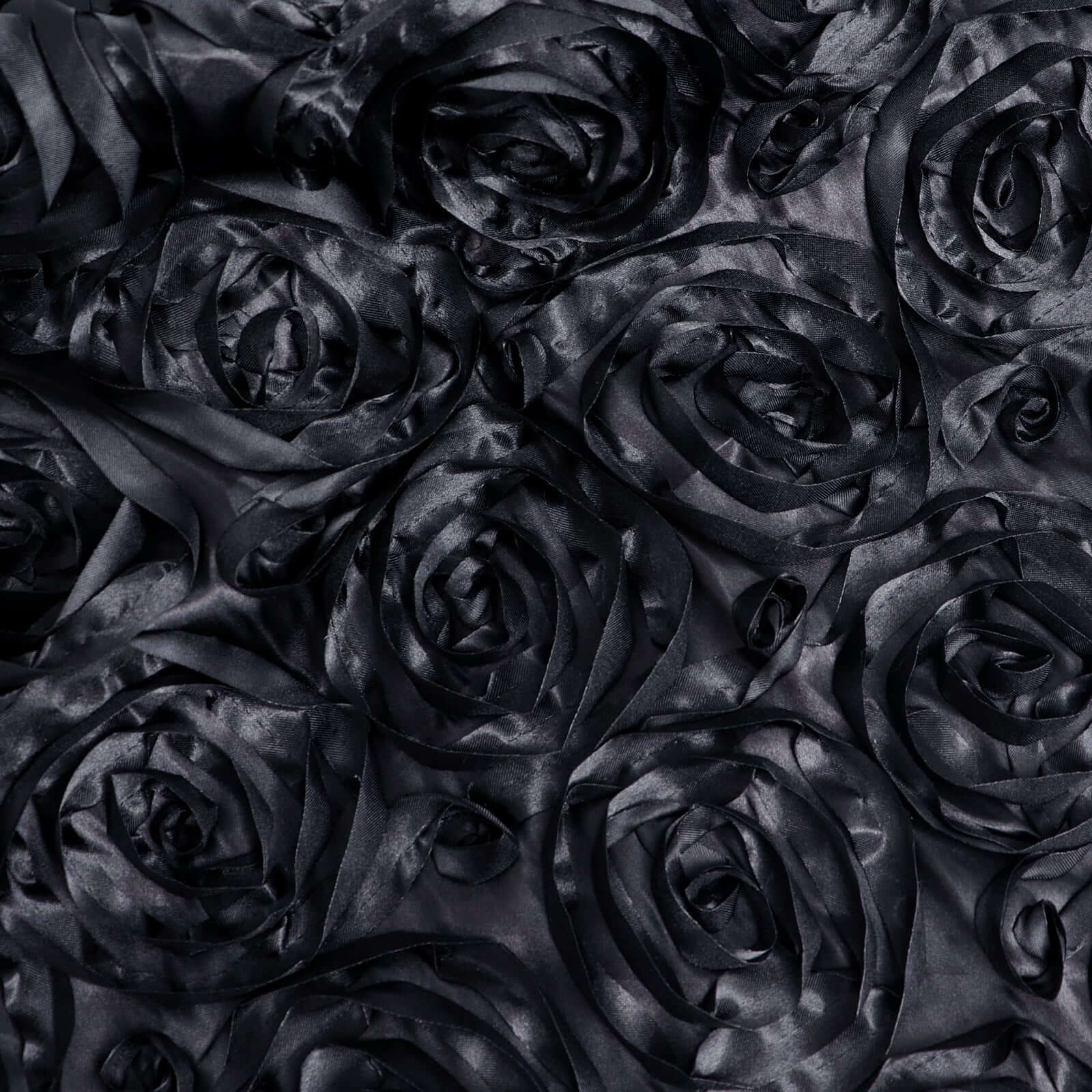 Black Satin Rosette Backdrop Drape Curtain, Photo Booth Event Divider Panel - 8ftx8ft - Image 8