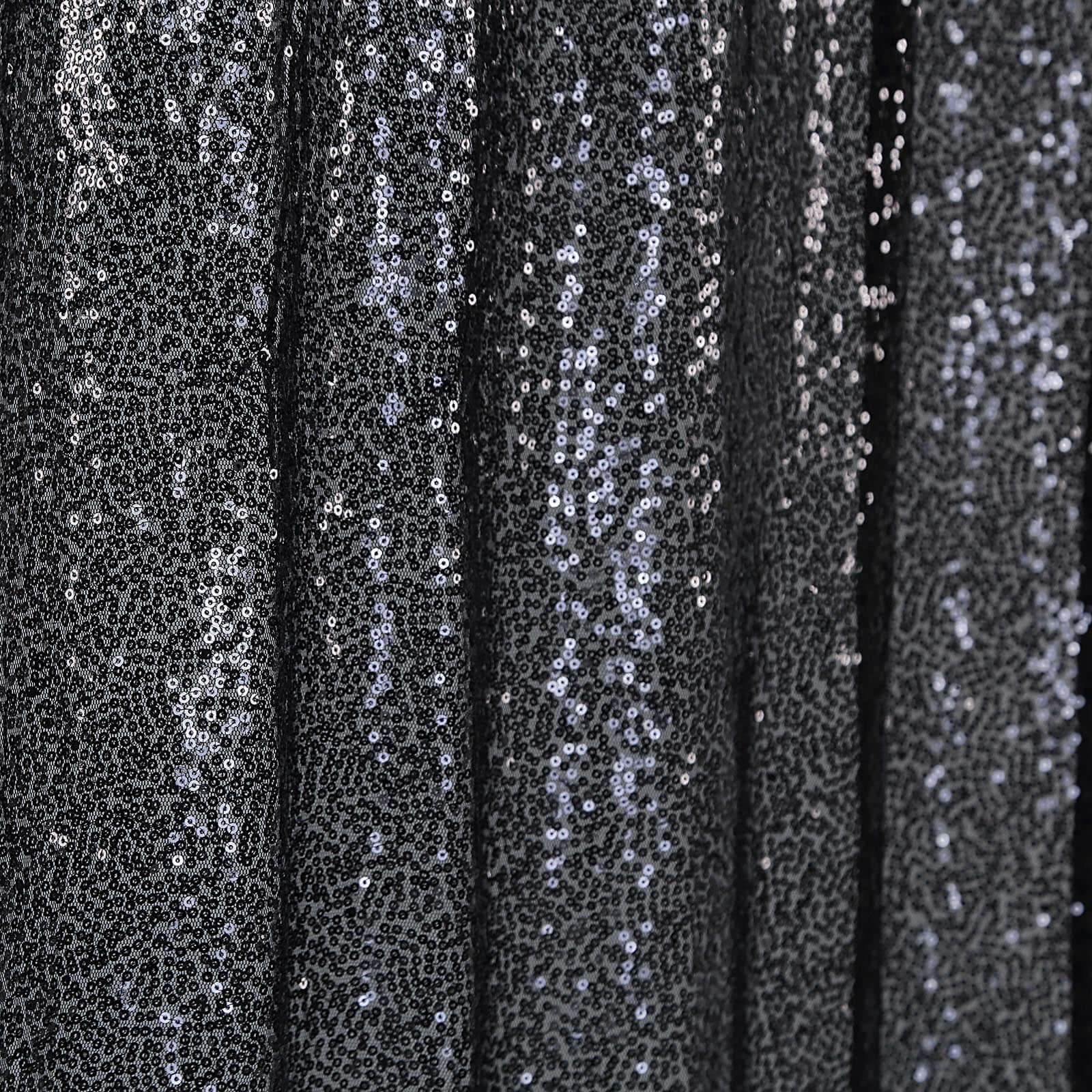 Black Sequin Backdrop Drape Curtain, Photo Booth Event Divider Panel - 8ftx8ft - Image 7