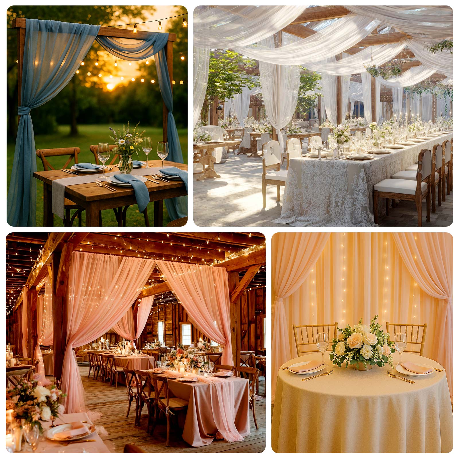 Sheer Wedding Arch Drape – 5ftx14ft Black Sheer Curtain Backdrop, Ceiling Drapery Panel - Image 5