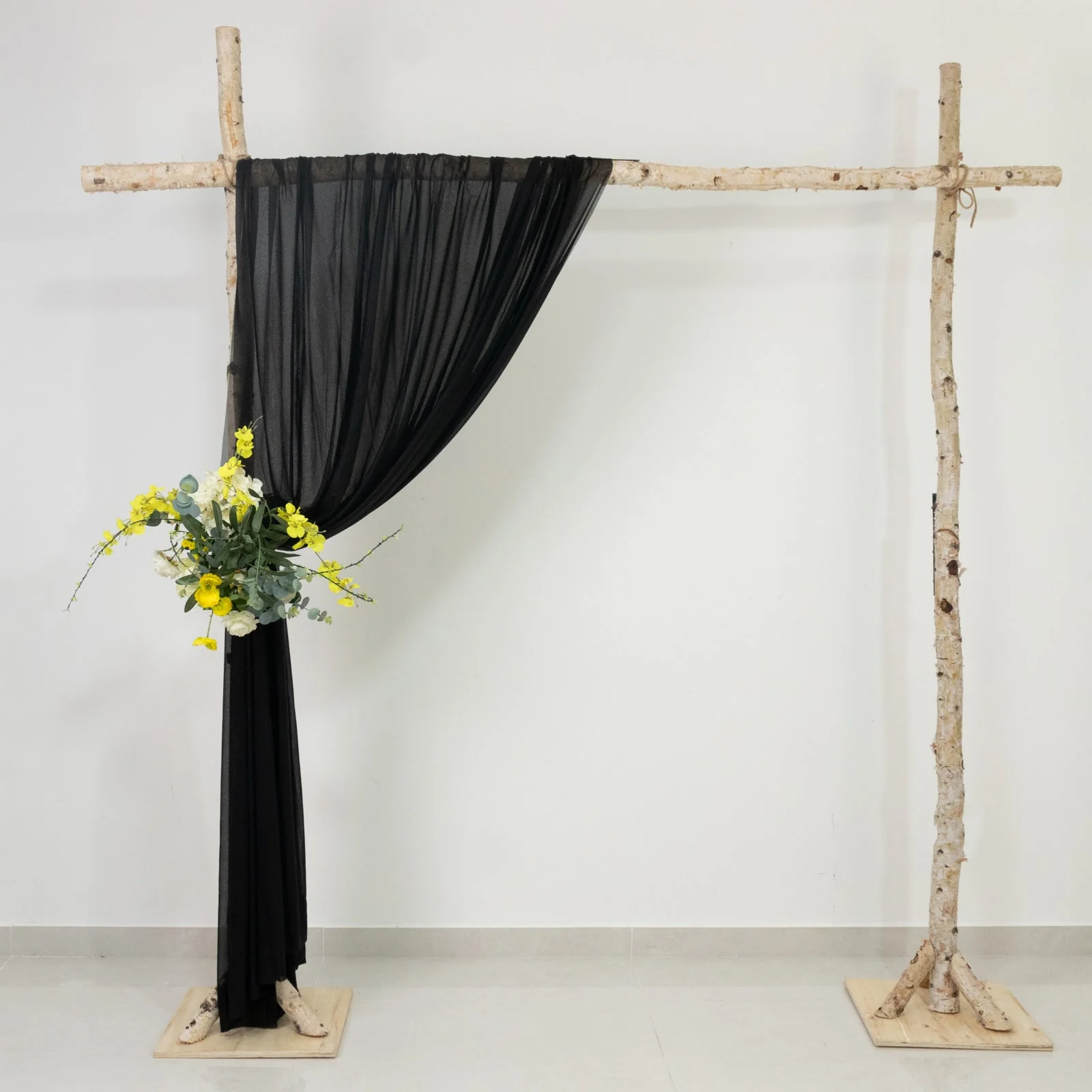 Sheer Wedding Arch Drape – 5ftx14ft Black Sheer Curtain Backdrop, Ceiling Drapery Panel - Image 8