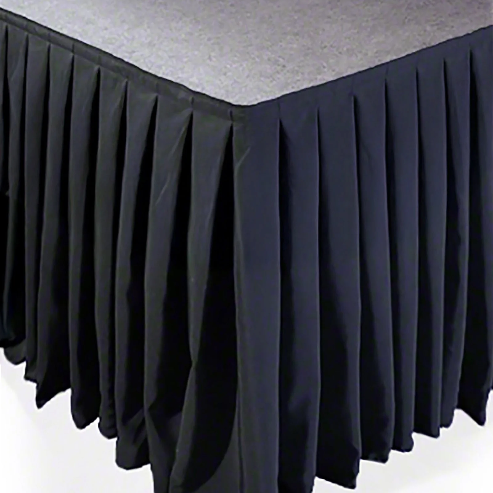 Portable Stage Skirting Polyester Shirred Pleat Stage Cover for Wedding Platform Black - 48"x20ft - Image 6