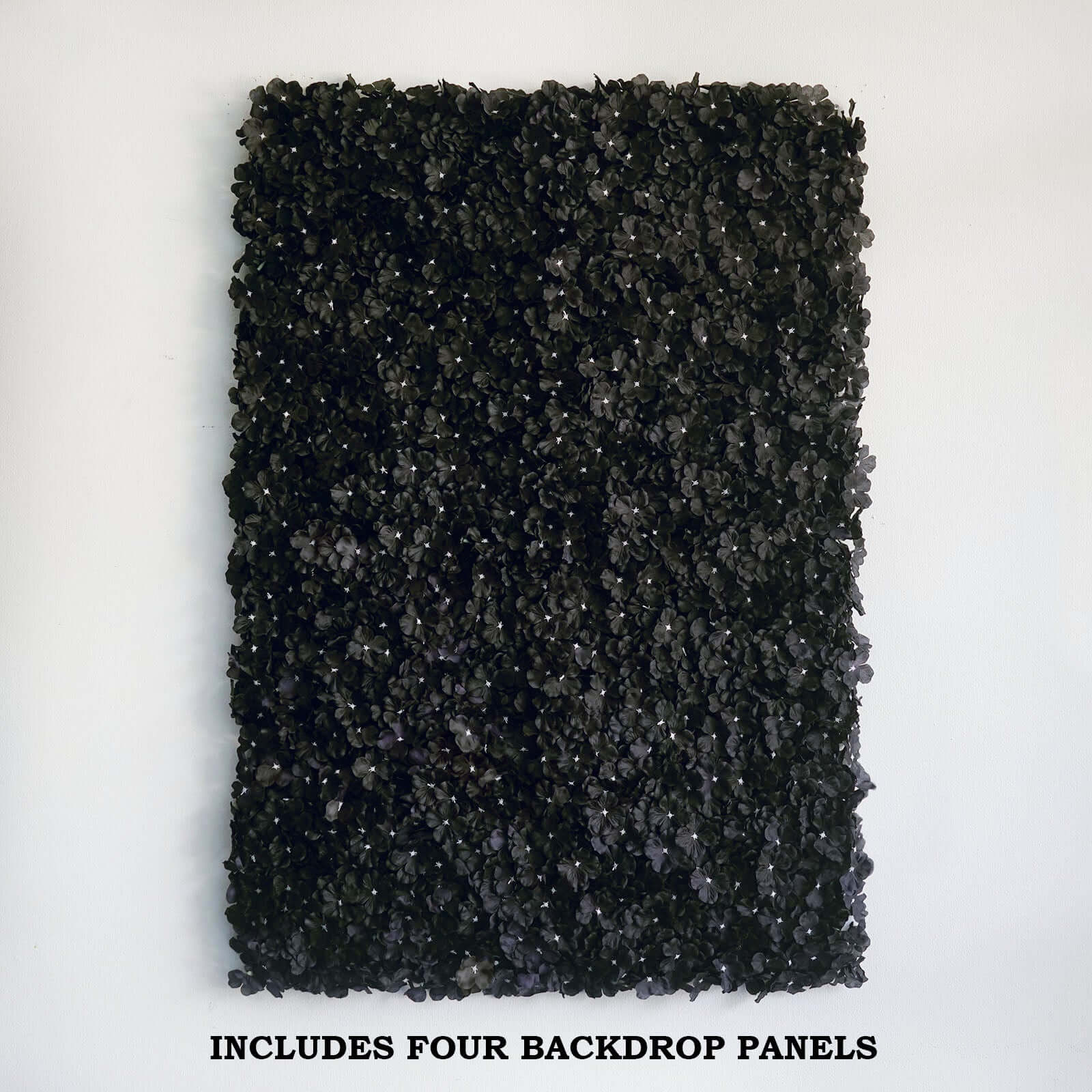Black UV Protected Hydrangea Flower Wall Mat Backdrop 4 Artificial Panels - 11 Sq ft. - Image 7