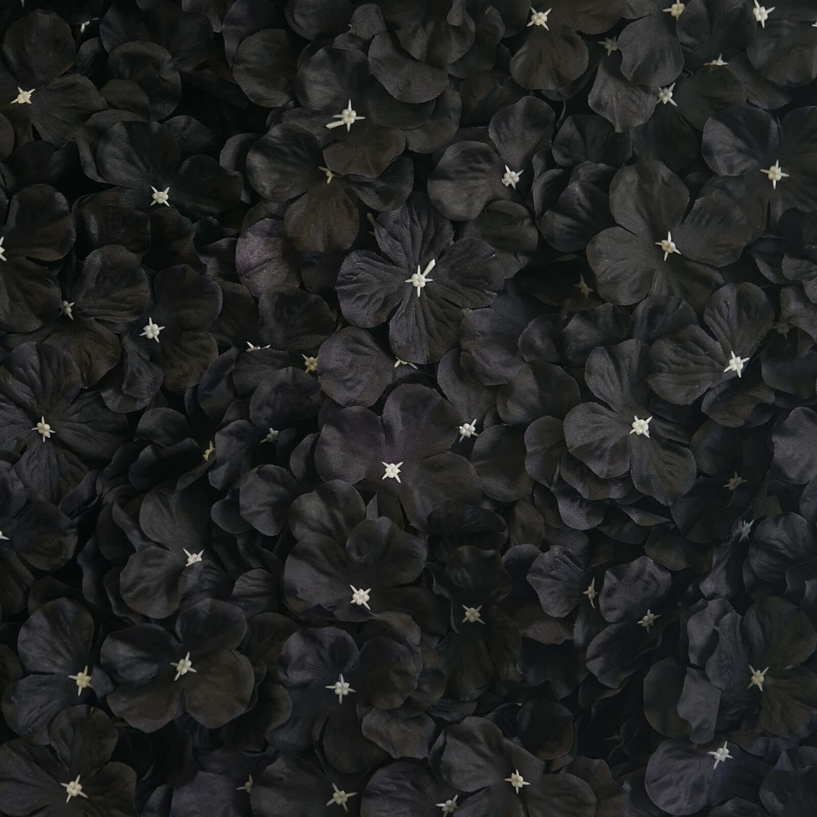 Black UV Protected Hydrangea Flower Wall Mat Backdrop 4 Artificial Panels - 11 Sq ft. - Image 8