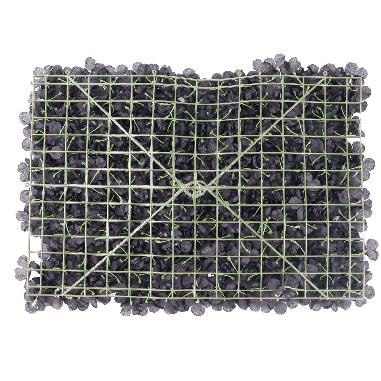 Black UV Protected Hydrangea Flower Wall Mat Backdrop 4 Artificial Panels - 11 Sq ft. - Image 9