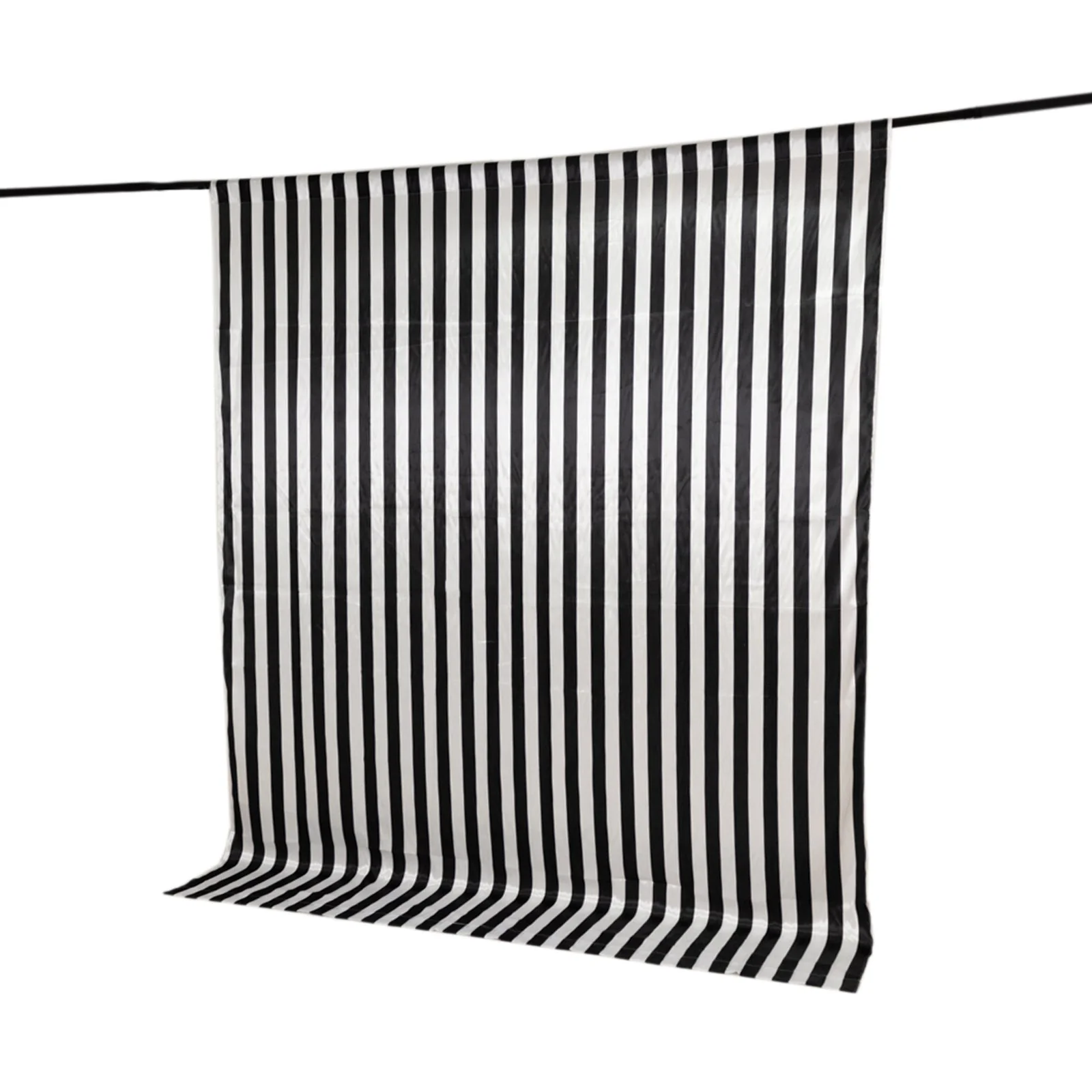 Black White Striped Satin Backdrop Curtain Panel, Glossy Event Photography Background Room Divider Curtain Drapery - 8ftx10ft - Image 6